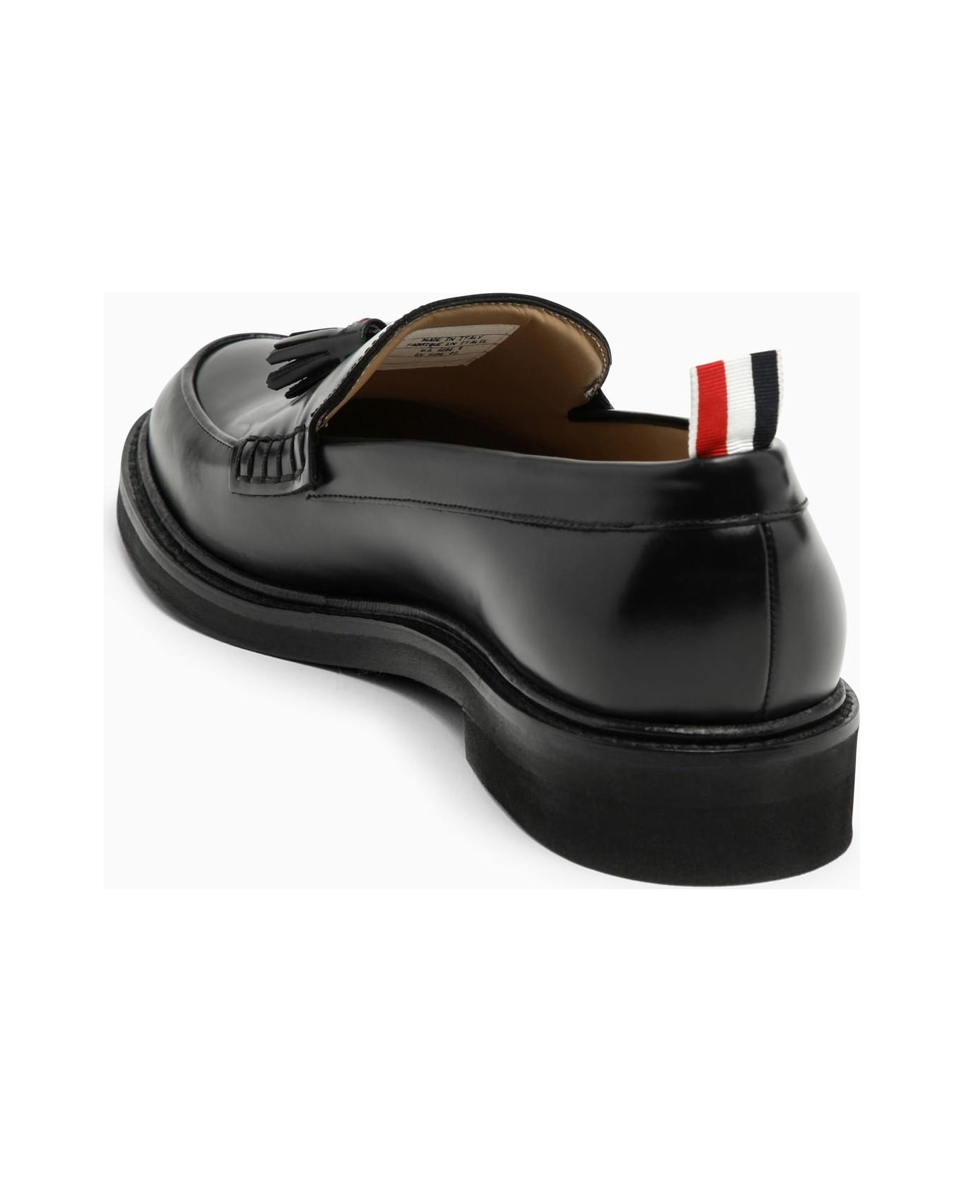 Thom Browne Black Leather Moccasin With Tassels