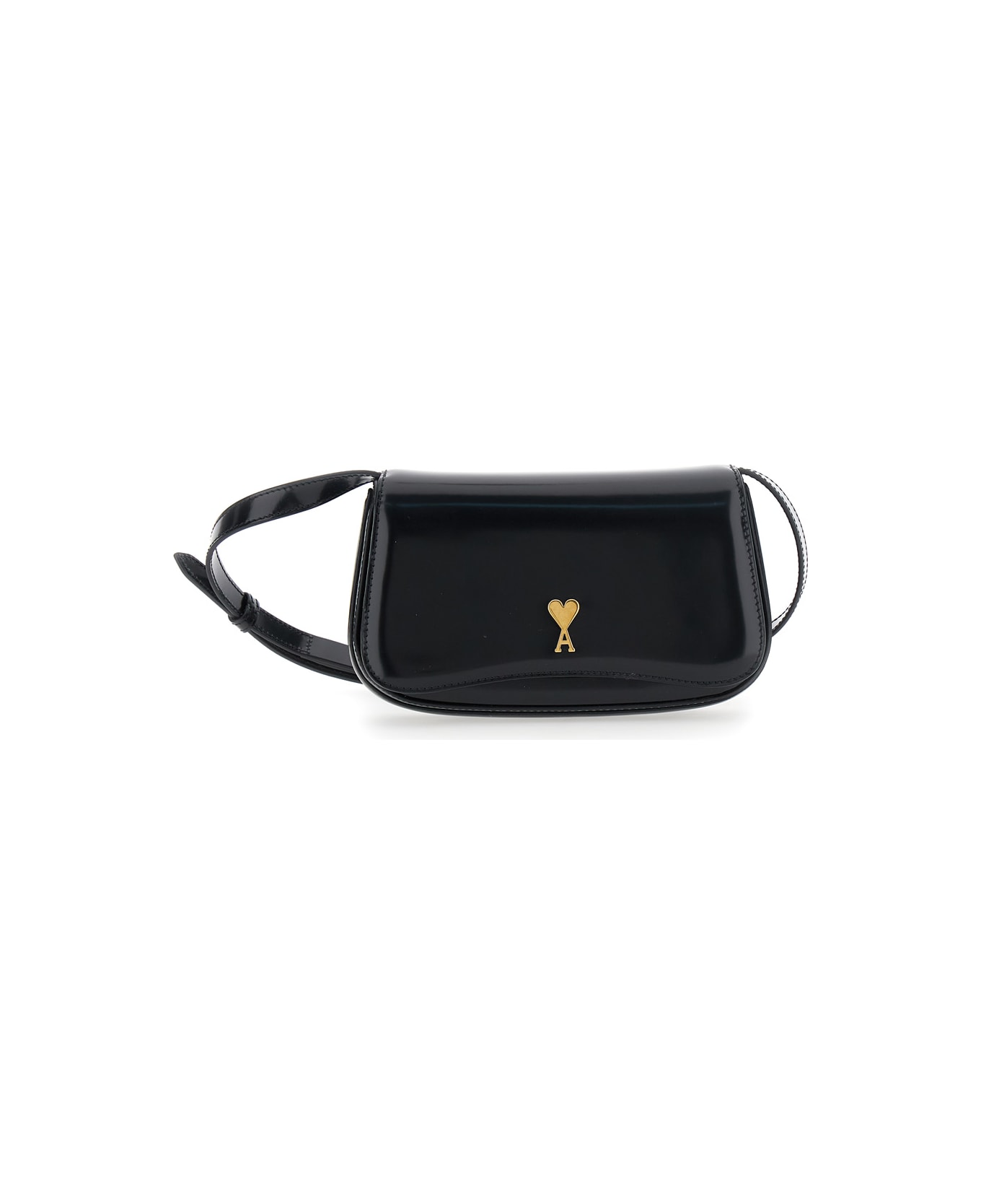 Ami Alexandre Mattiussi 
paris Paris
 Black Crossbody Bag With Adc Patch On The Front In Leather Woman - BLACK