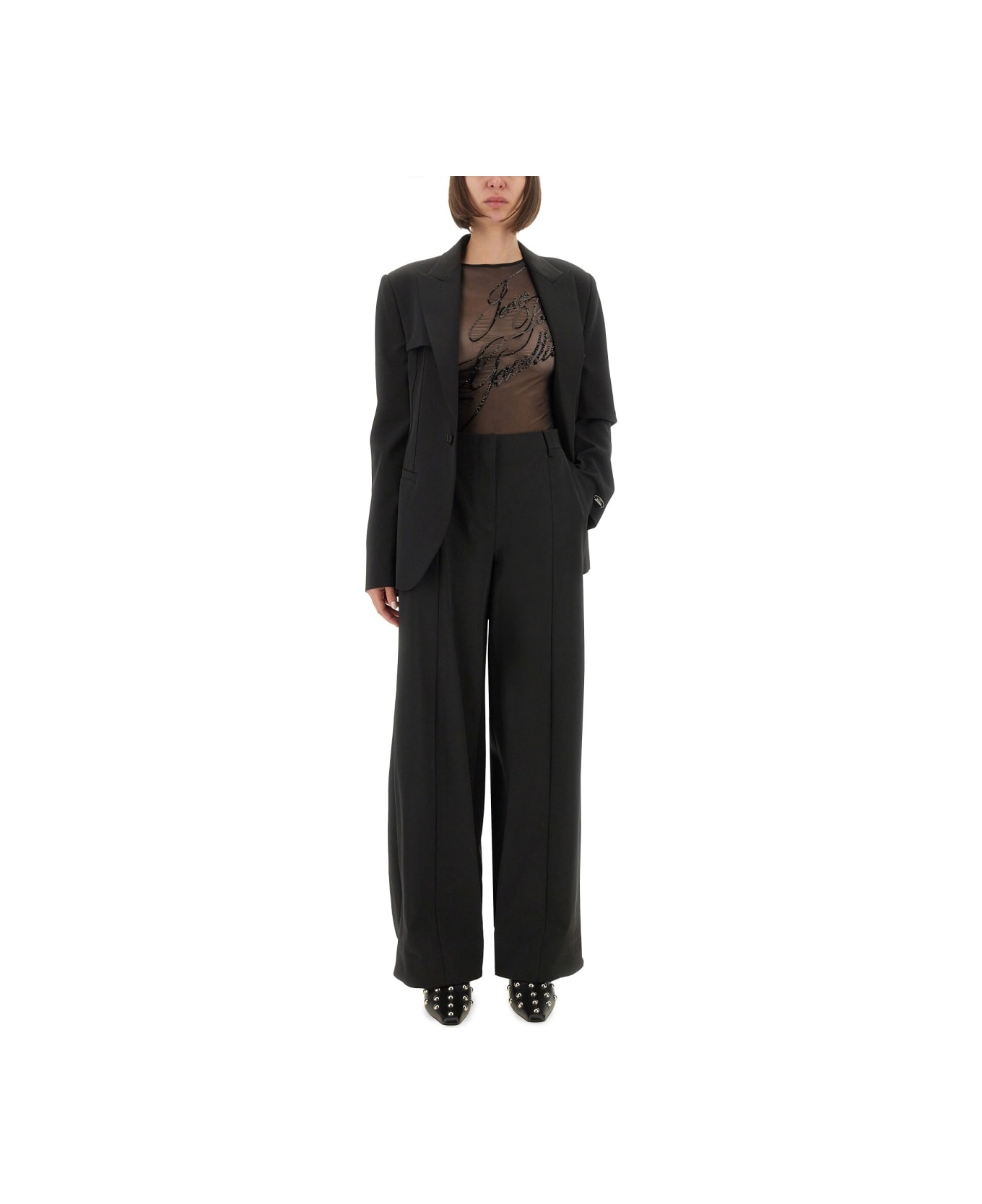 Jean Paul Gaultier Pants With Stirrup - BLACK