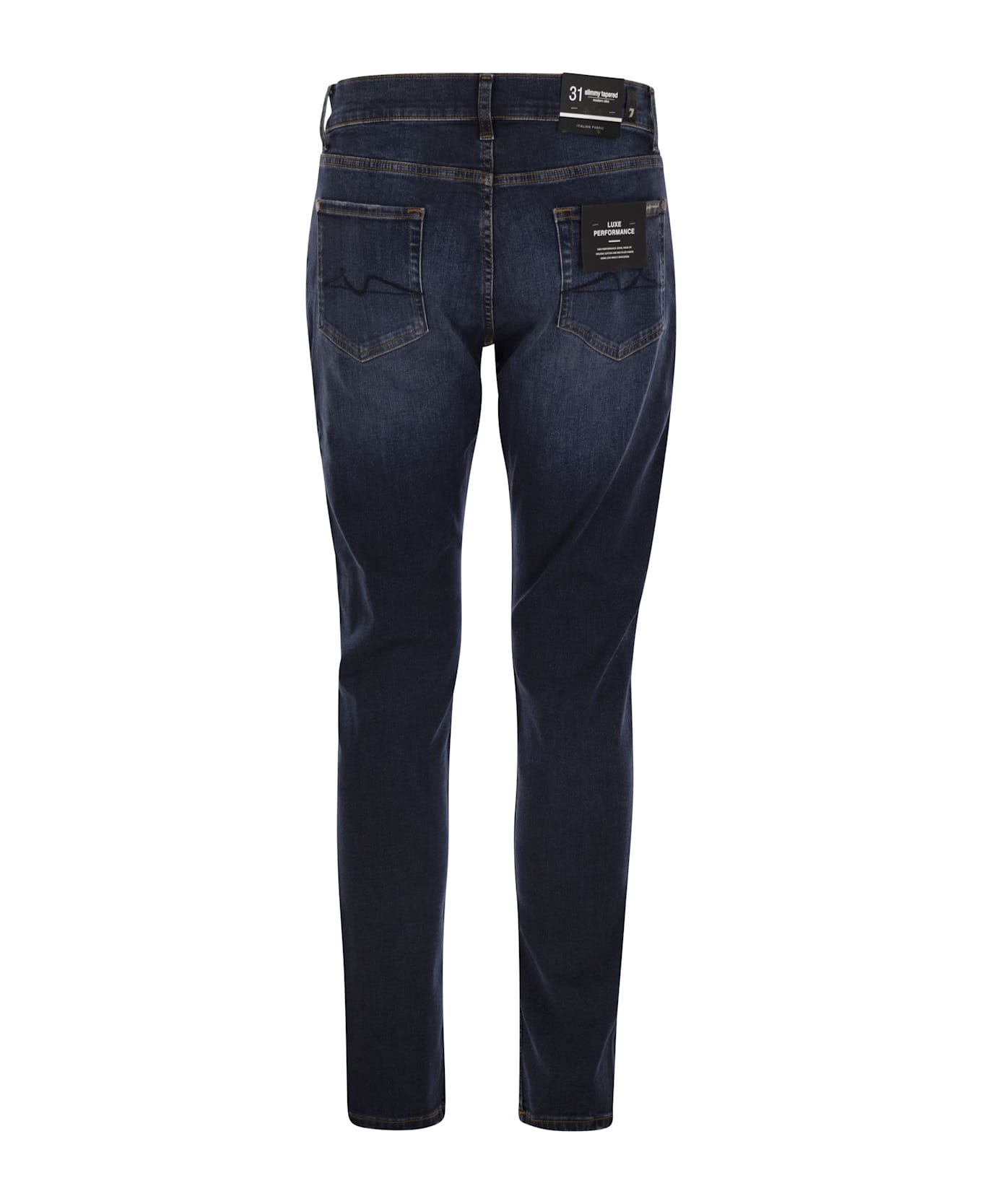 7 For All Mankind Slimmy Tapered Alto - Mid-rise Skinny Jeans - Dark Denim