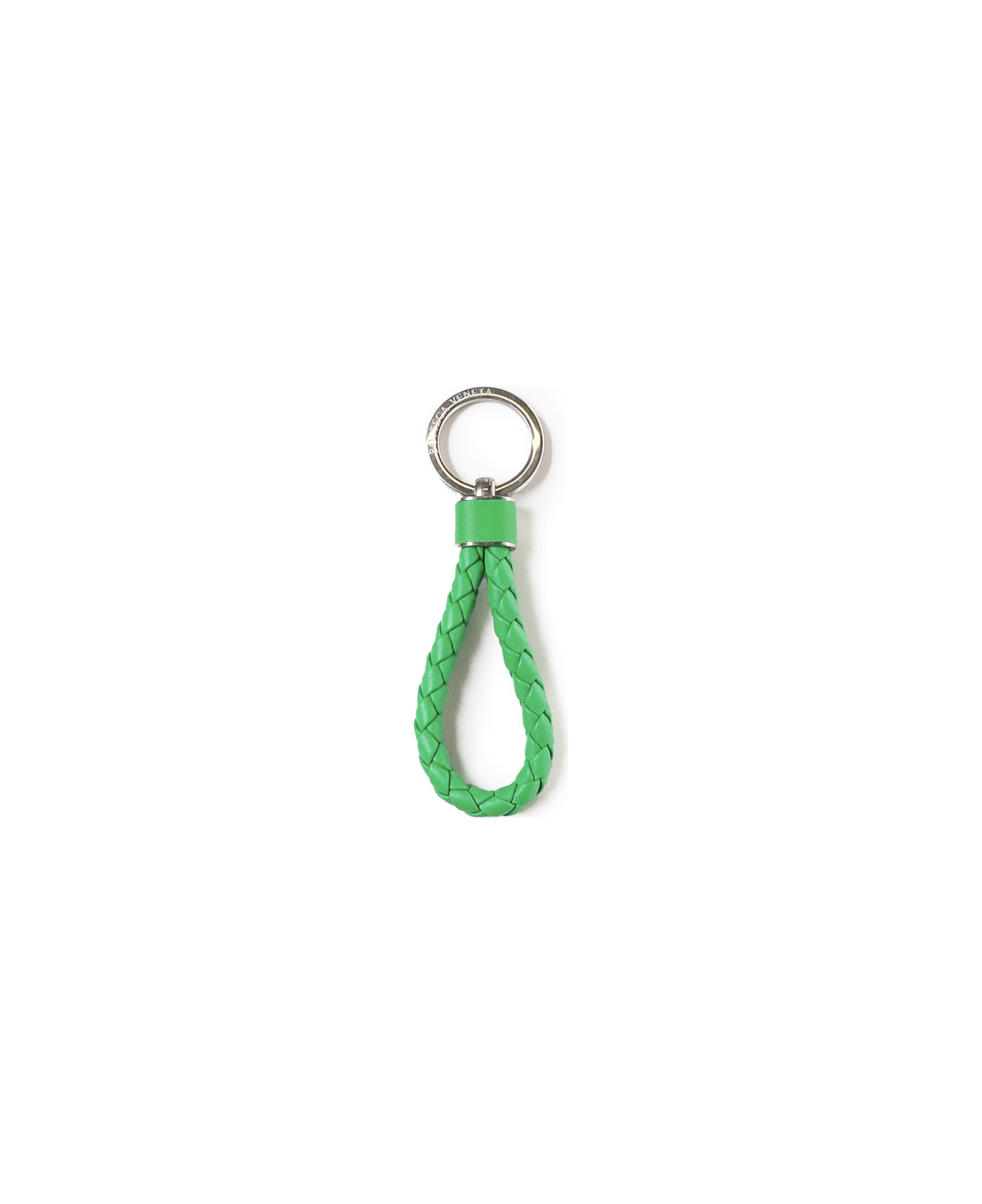 Bottega Veneta Intrecciato Keyring - PARAKEET SILVER