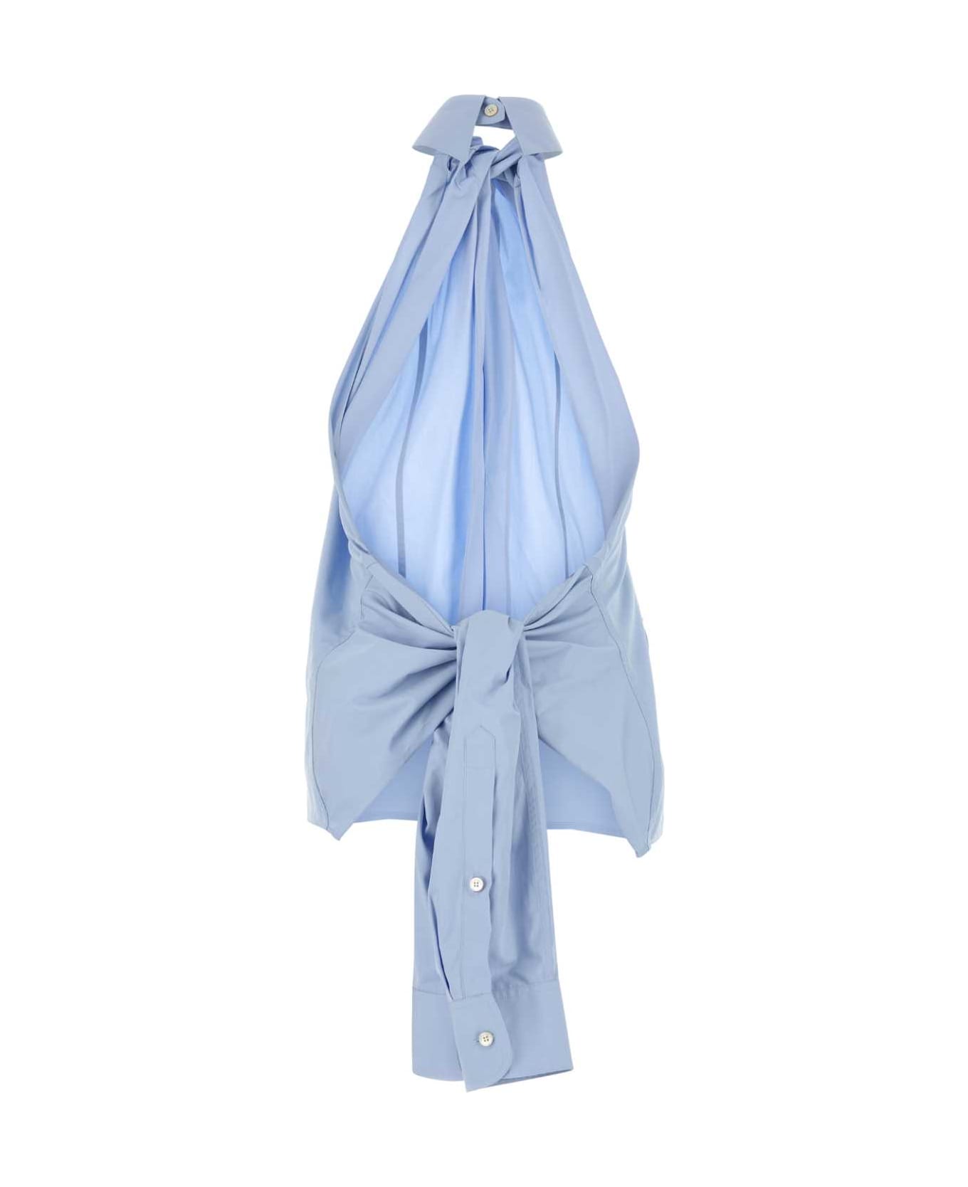 Stella McCartney Light Blue Poplin Top - SKYBLUE
