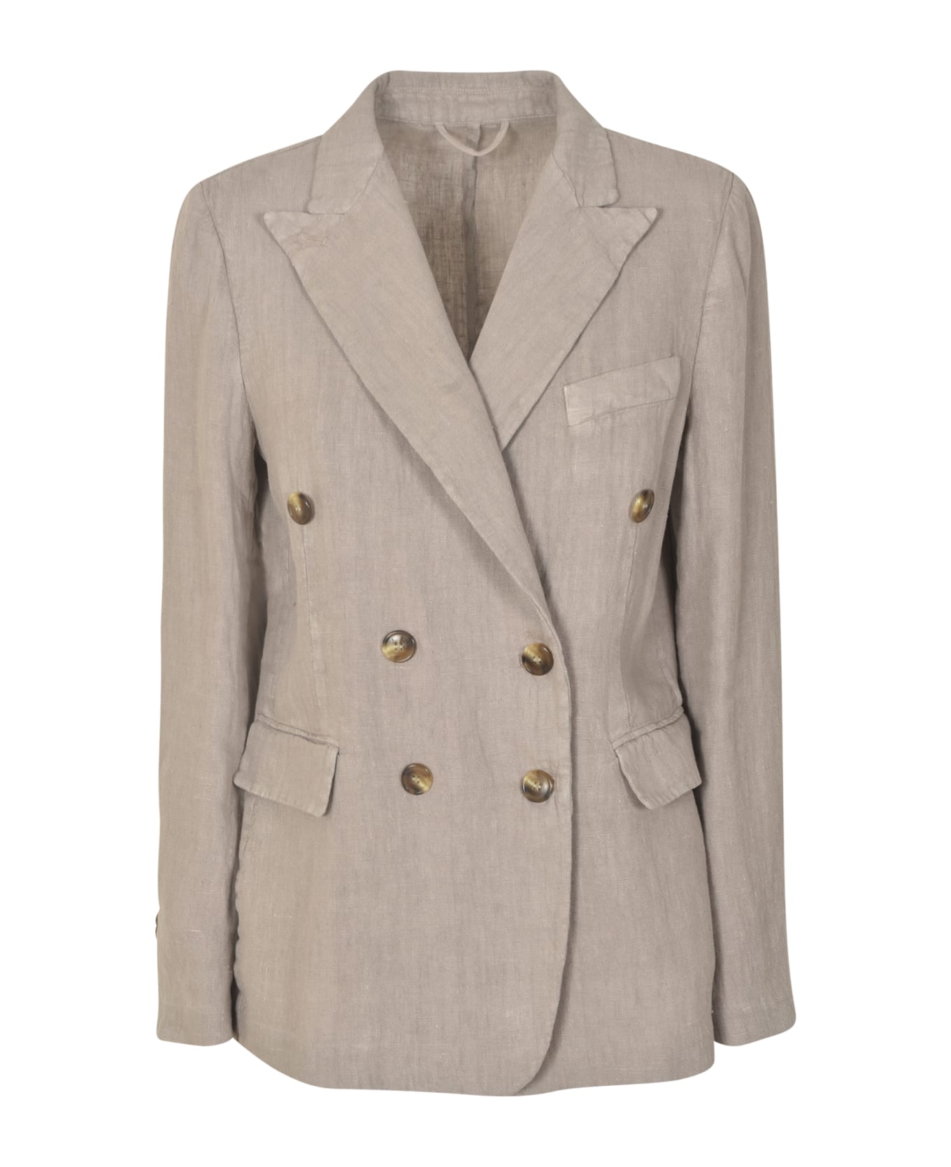 Kiltie Tri Pocket Double-breasted Dinner Jacket - Natural