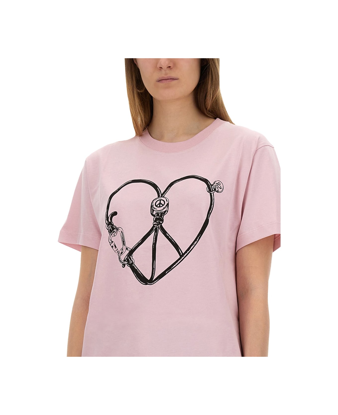 M05CH1N0 Jeans T-shirt With Print - PINK