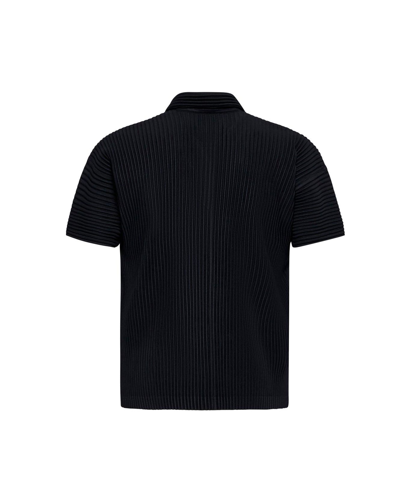 Homme Plissé Issey Miyake Pleated Polo Shirt - Black