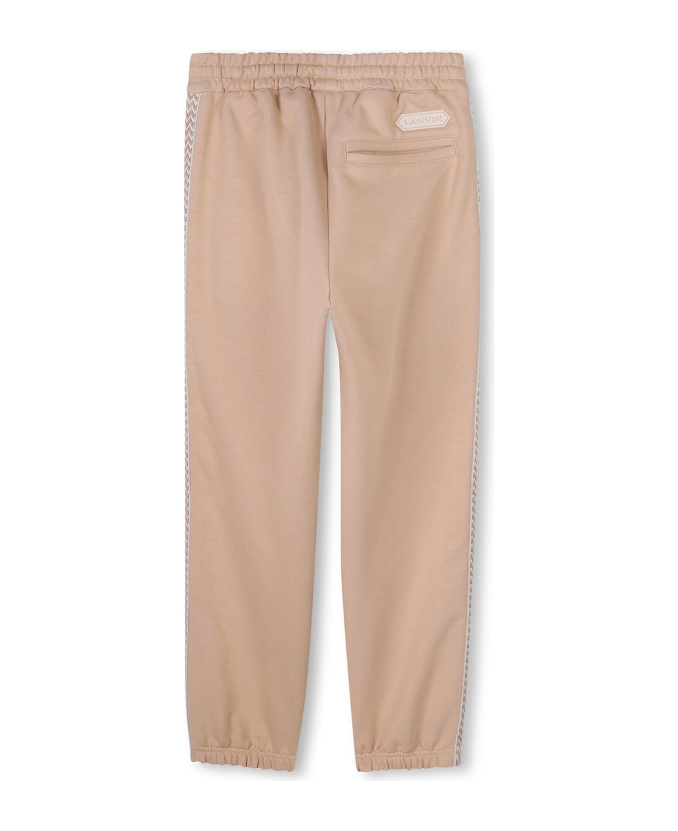 Lanvin Pantaloni Sportivi Con Ricamo - Beige