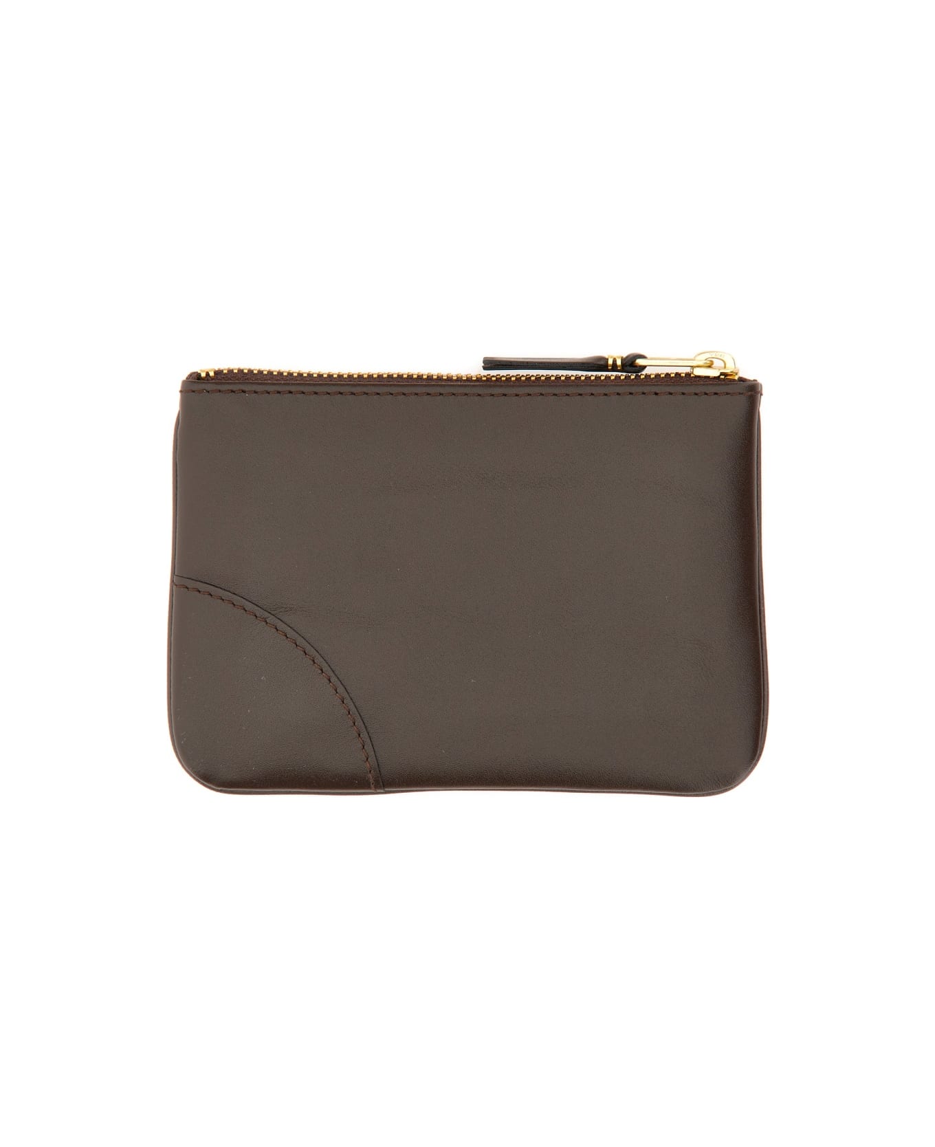 Comme des Garçons Wallet Small Clutch With Zipper - BROWN