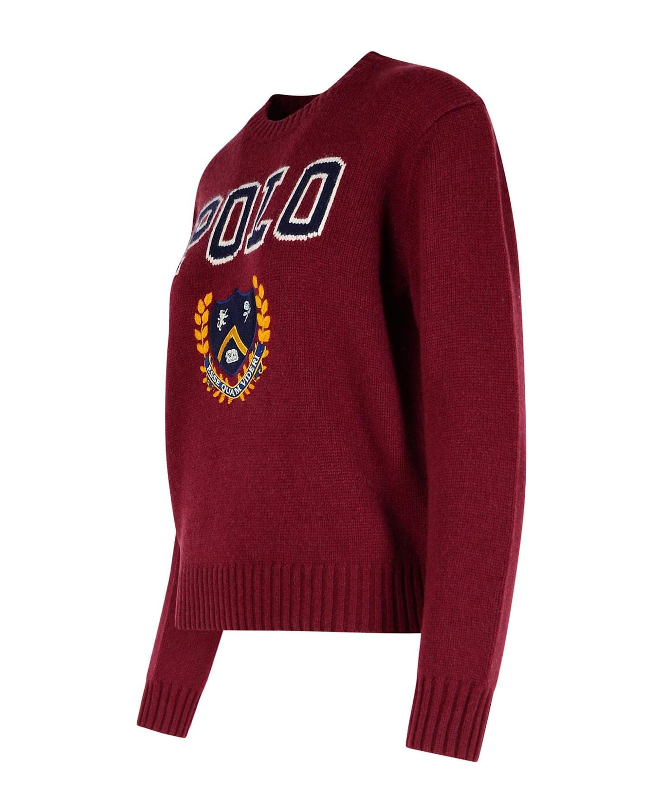 Polo Ralph Lauren Ribbed Crewneck Jumper - Bordeaux