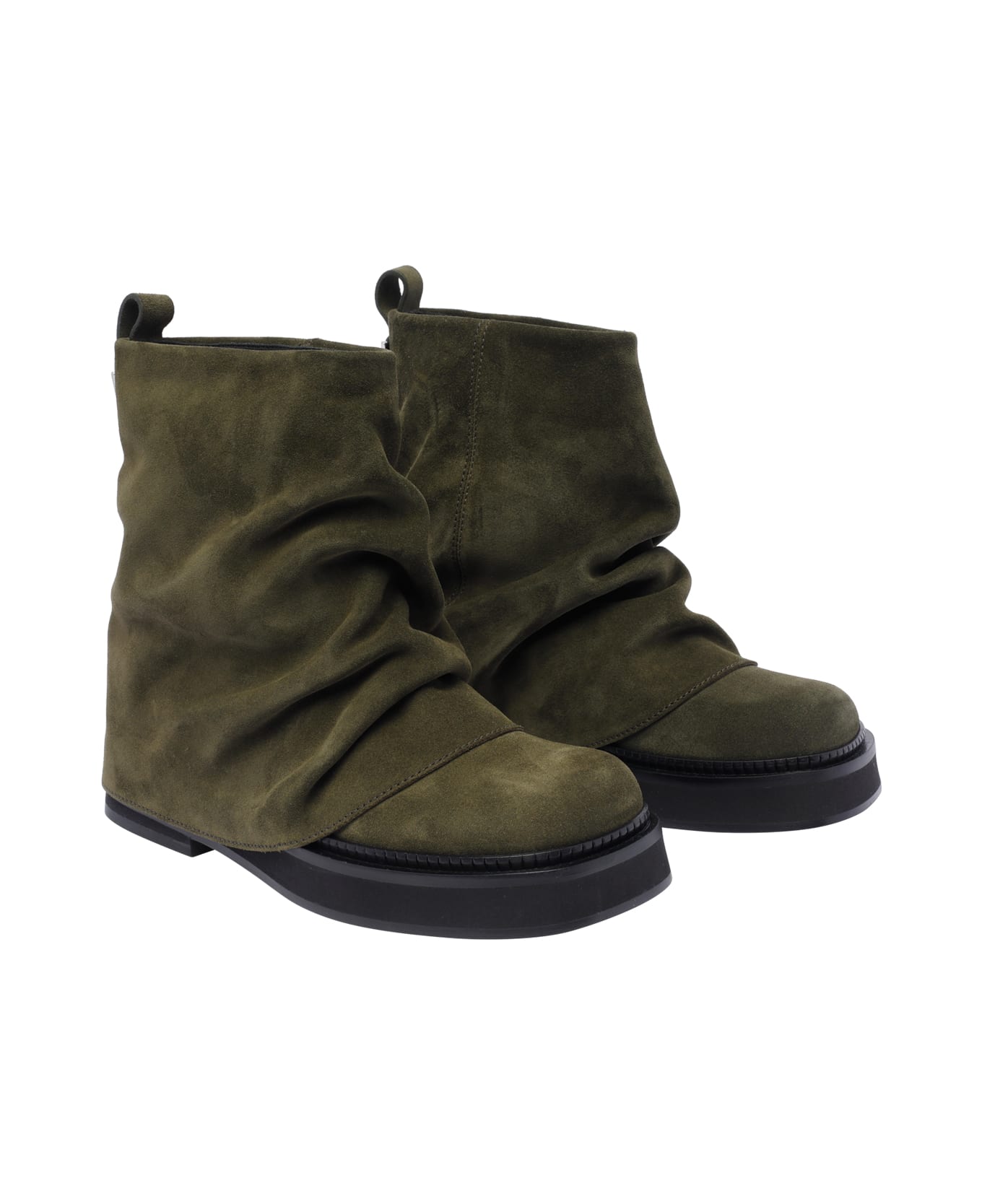 The Attico Mini Robin Combat Booties - Green