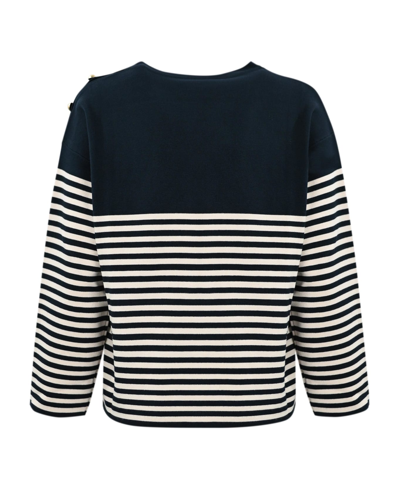 Max Mara Studio Otranto Striped Viscose Sweater - Blue