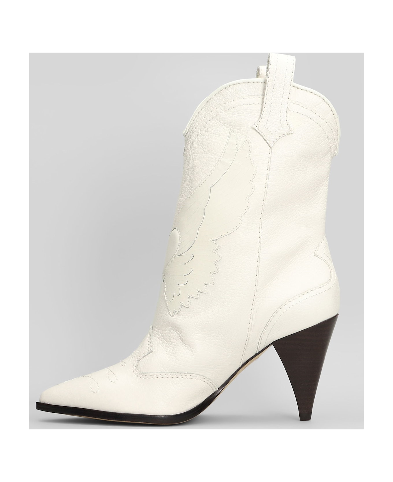 Sophia Webster Cherub Texan Ankle Boots In White Leather - white
