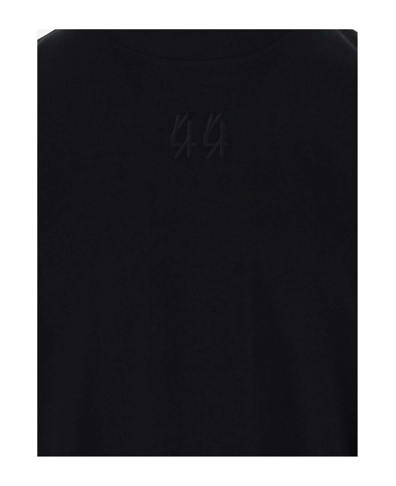 44 Label Group Cotton T-shirt With Logo T-Shirt - BLACK