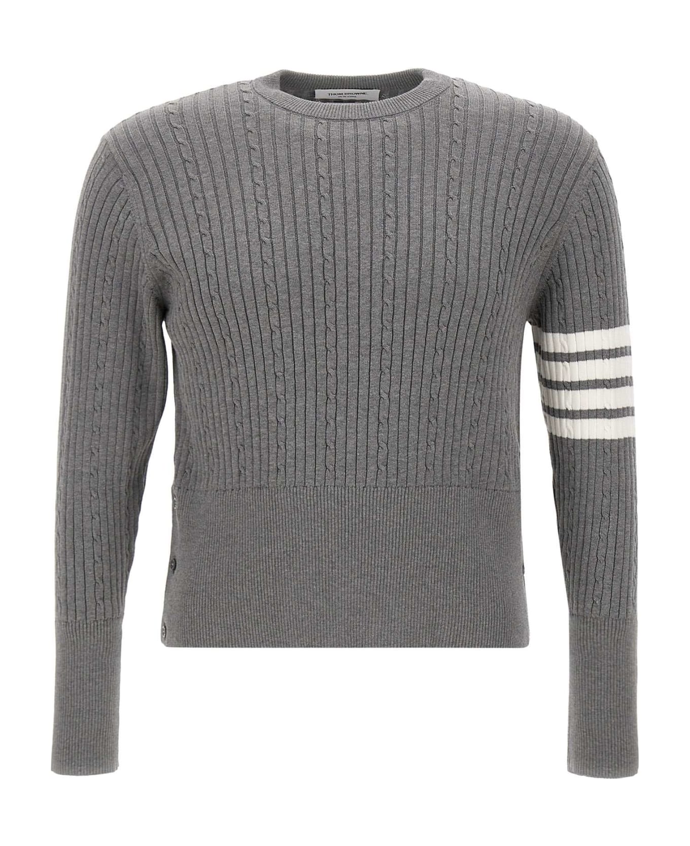 Thom Browne 
baby Cable Rib Stitch
 Cotton Pullover - GREY