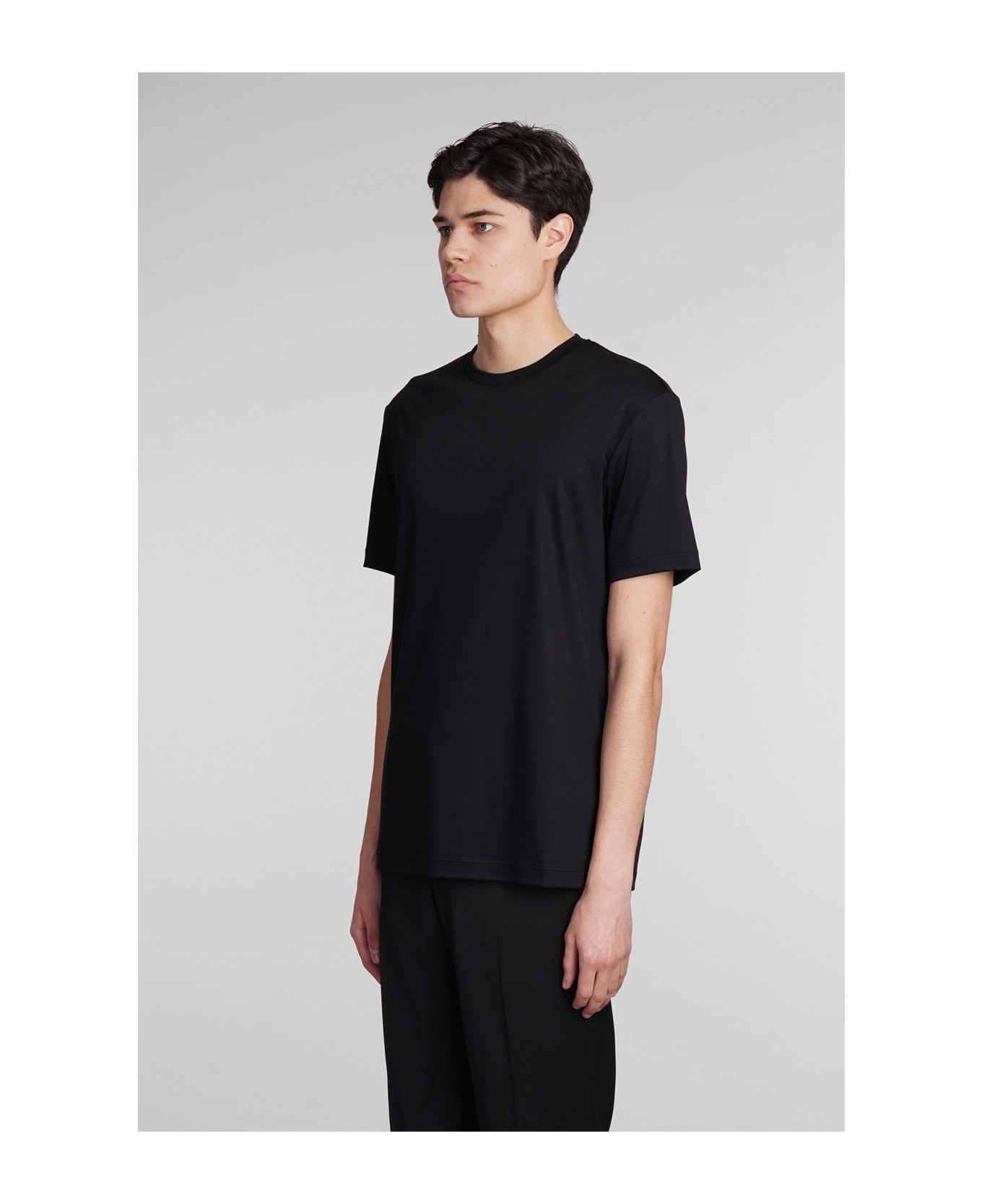 Giorgio Armani T-shirt In Black Cotton - black シャツ