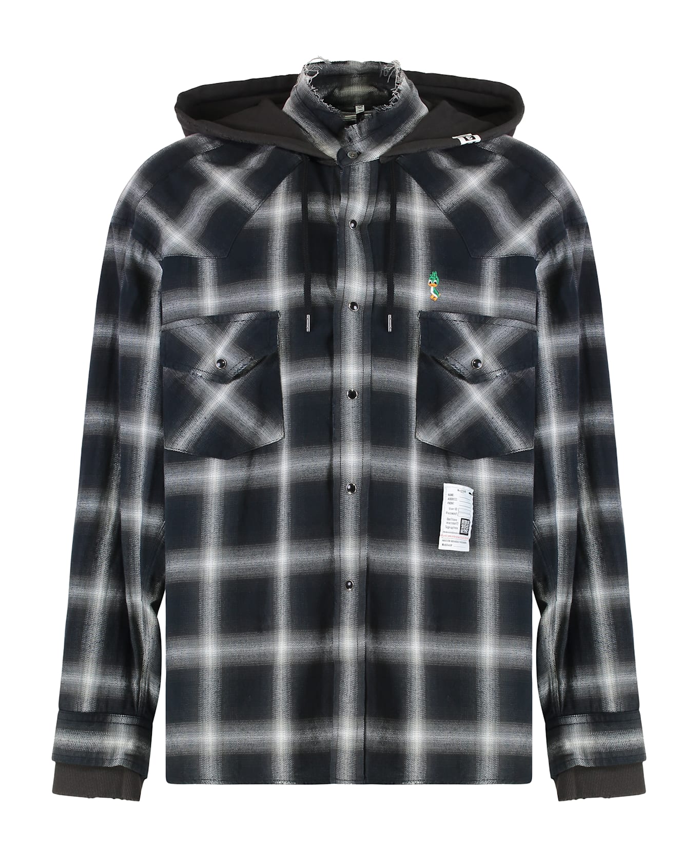 Mihara Yasuhiro Flannel Jacket With Hood - black