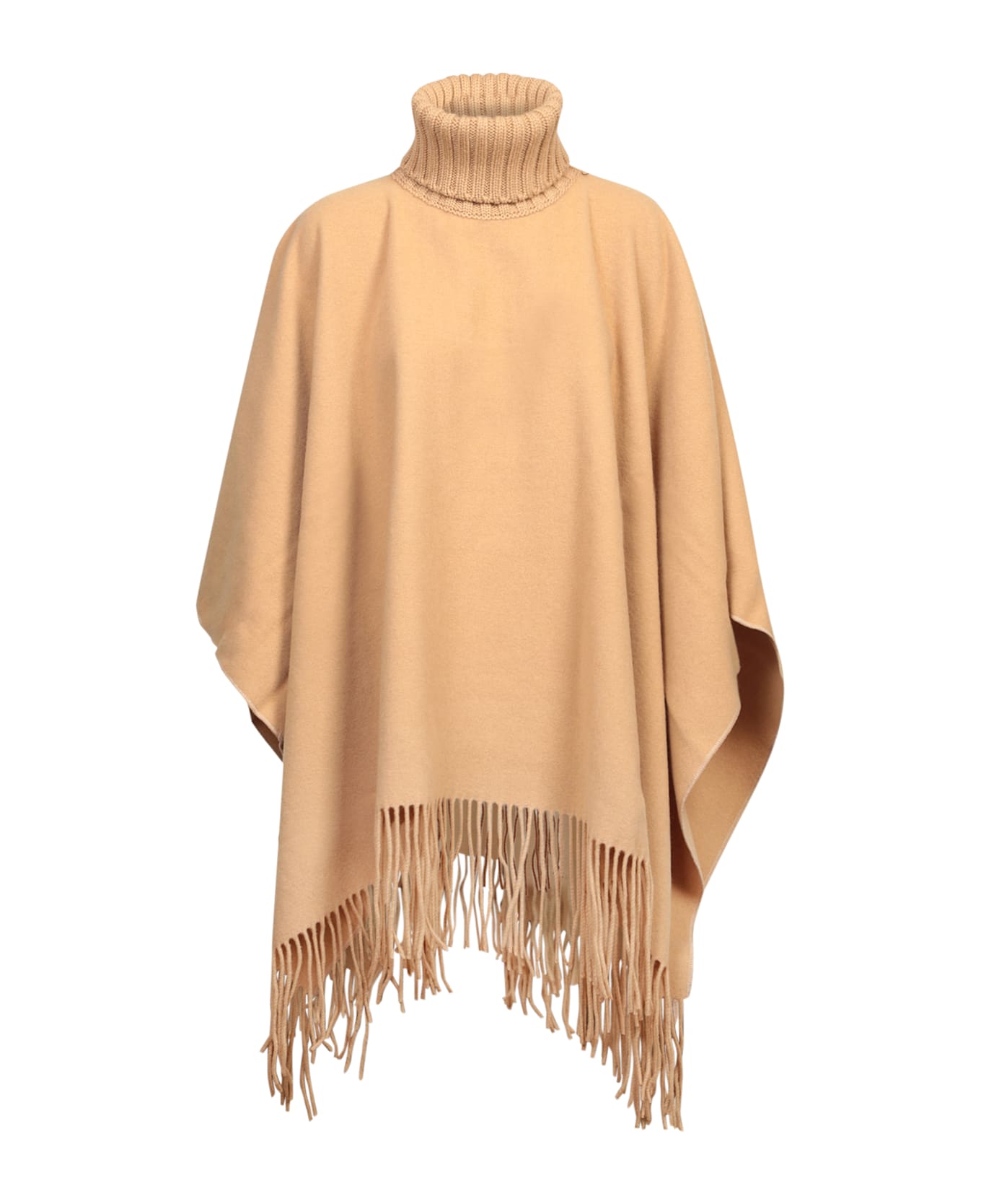 Fabiana Filippi Fringed Poncho - CAMMELLO