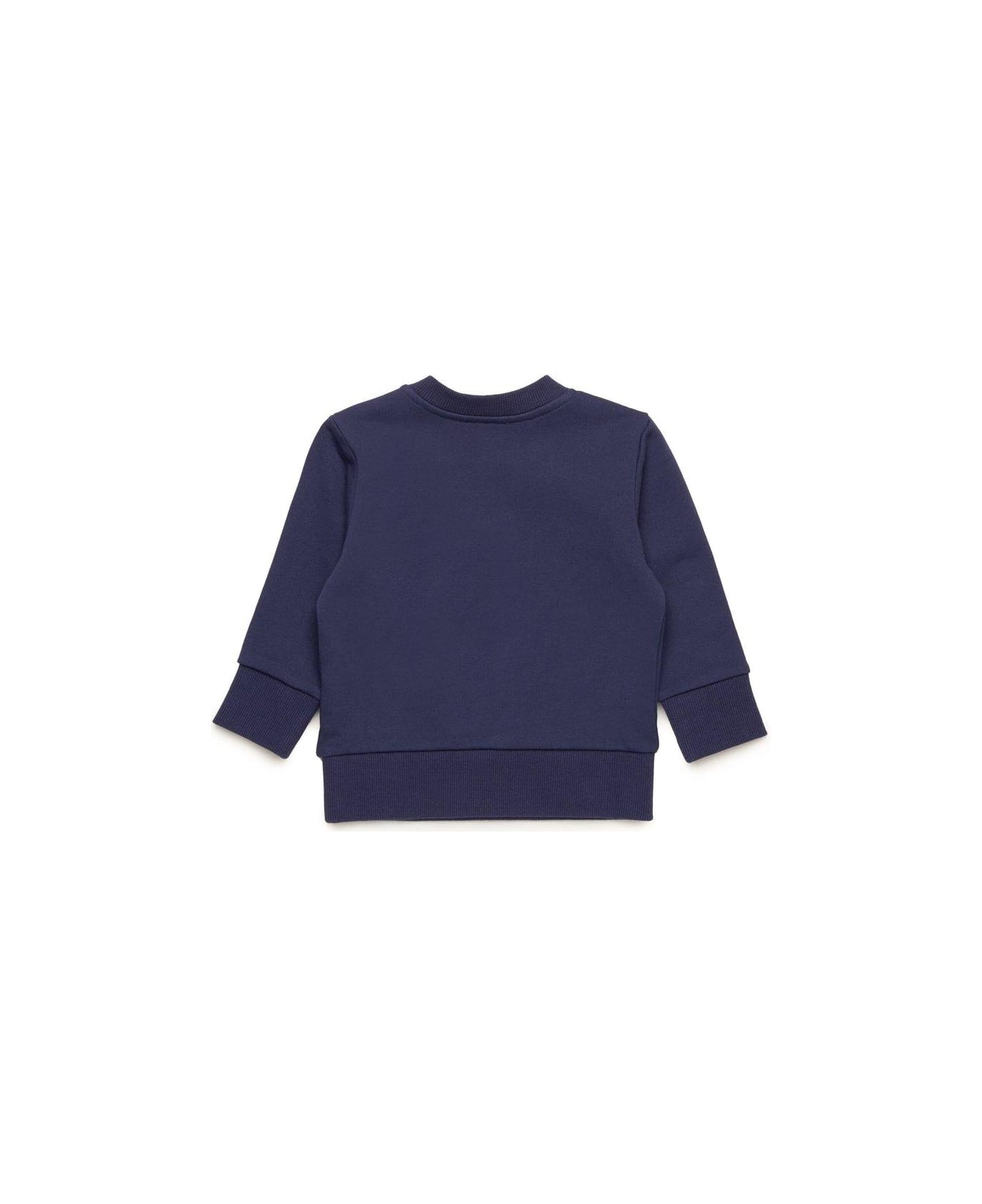 Diesel Oval-d Logo Used-effect Sweatshirt - Blue