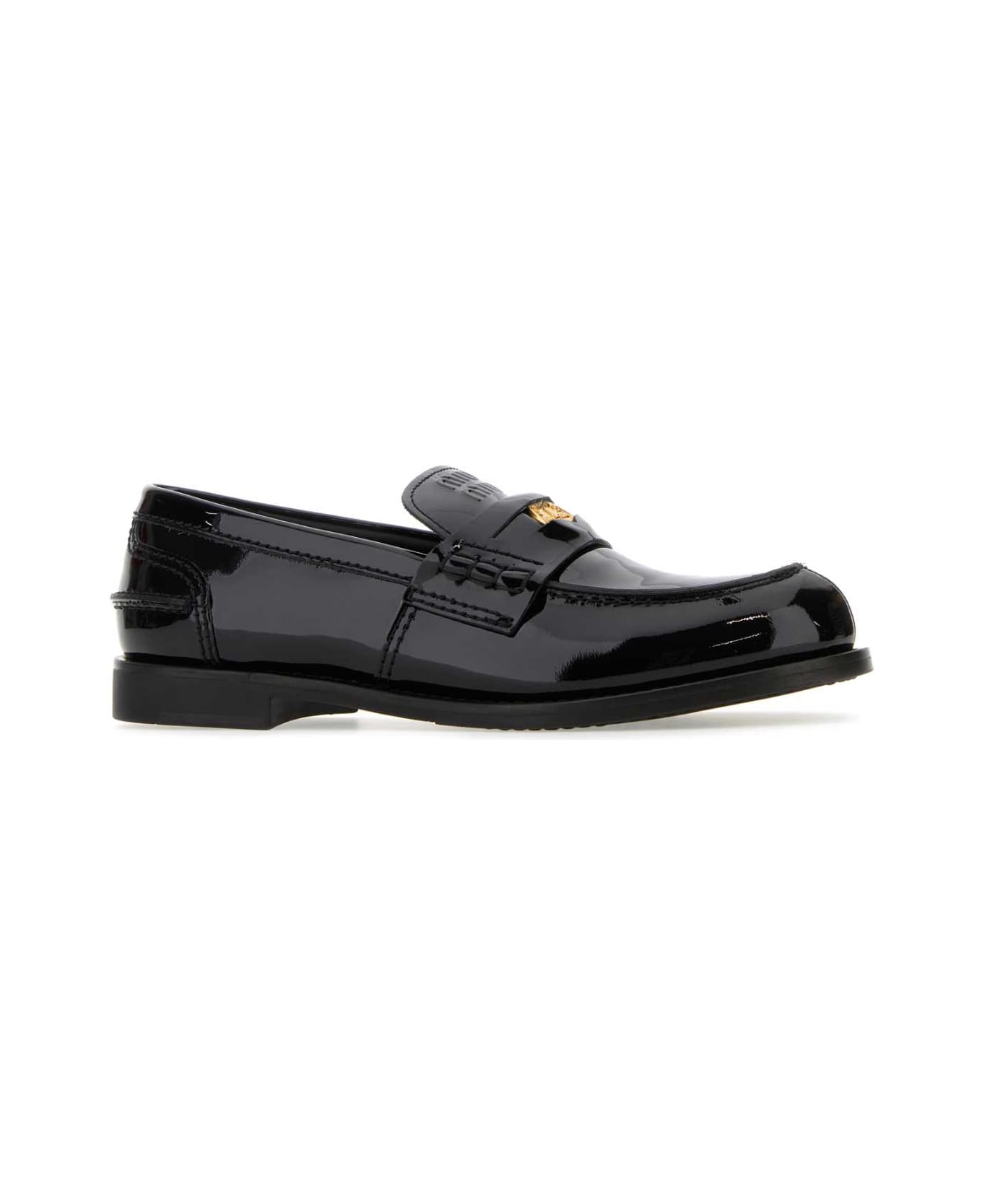 Miu Miu Black Leather Loafers - F0002