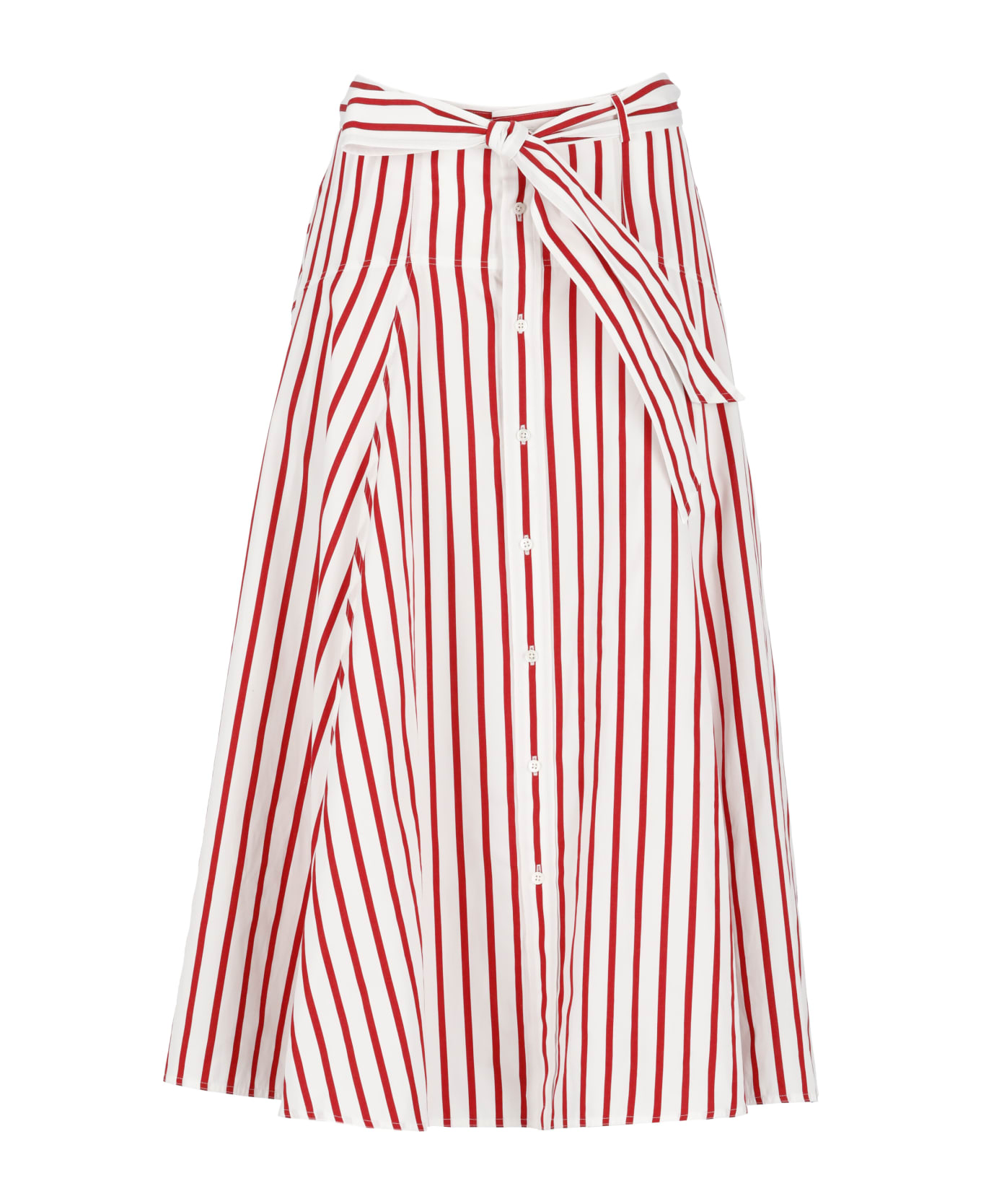 Ralph Lauren Cotton Striped Skirt - Red スカート