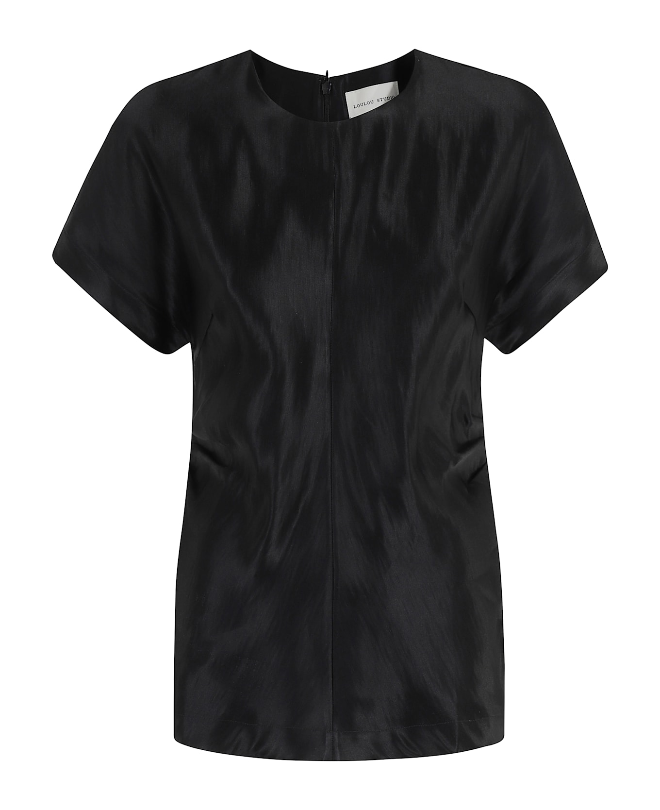 Loulou Studio Fitted Short Sleeved Blouse - Black