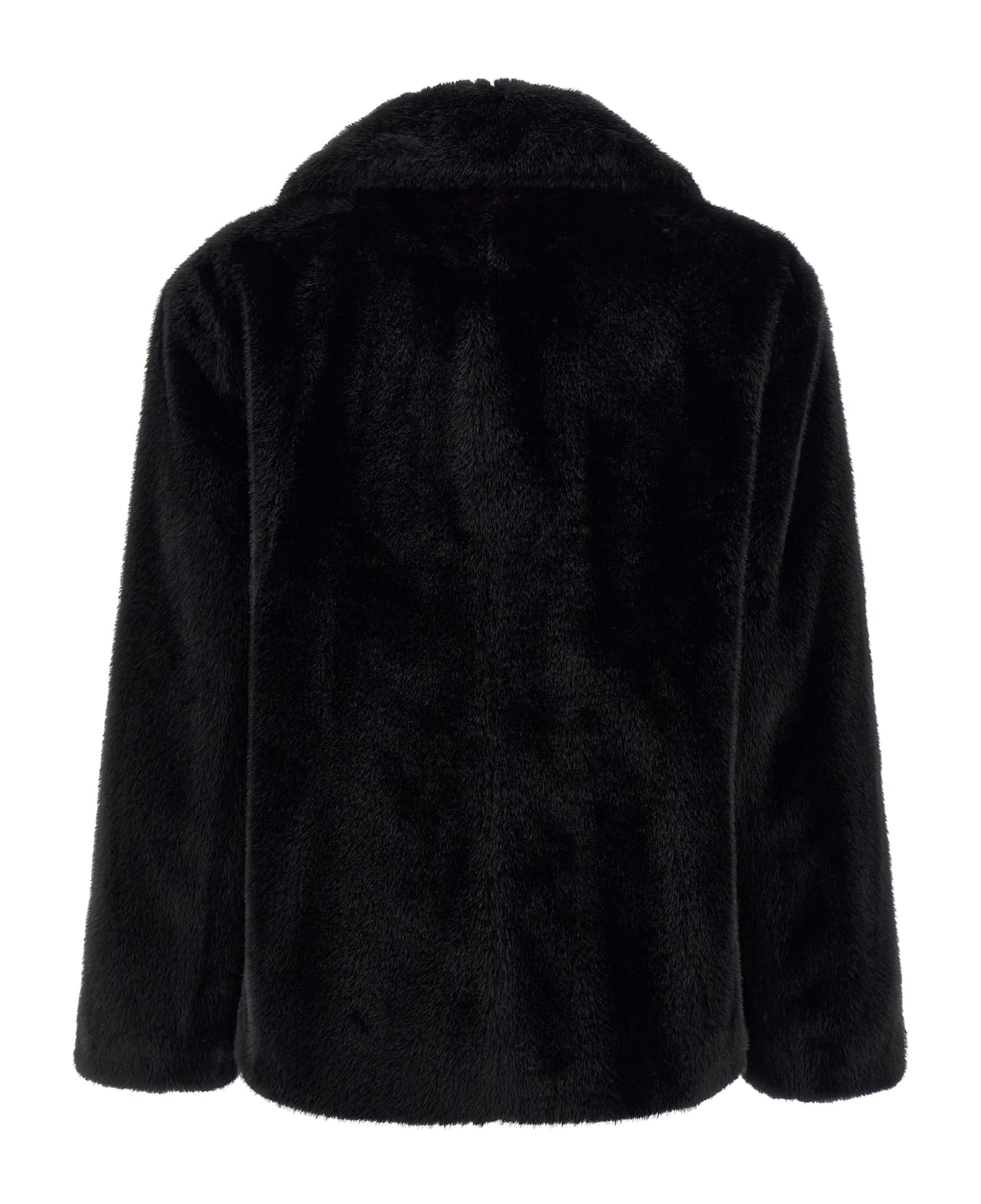 'S Max Mara 'laura' Faux Fur Coat - Black  