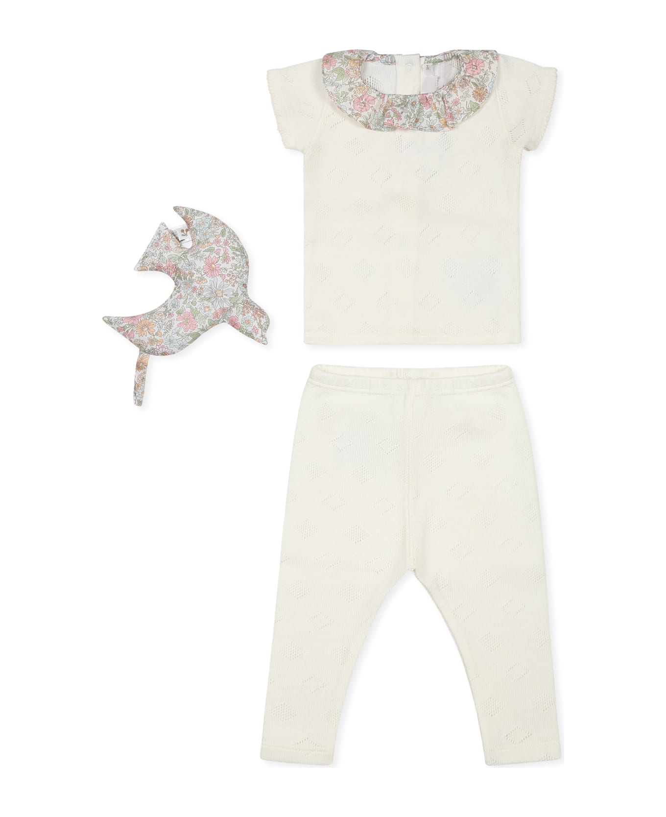 Bonpoint Ivory Cotton Birth Suit For Baby Girl - Ivory