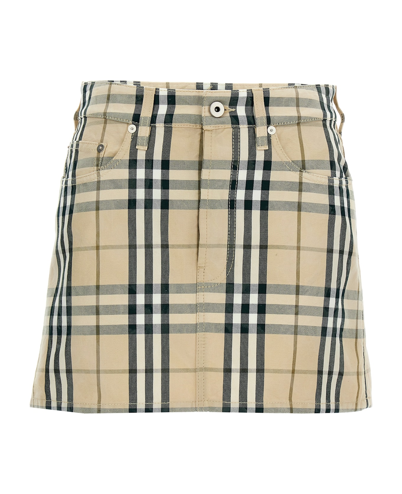 Burberry Check Skirt - Beige