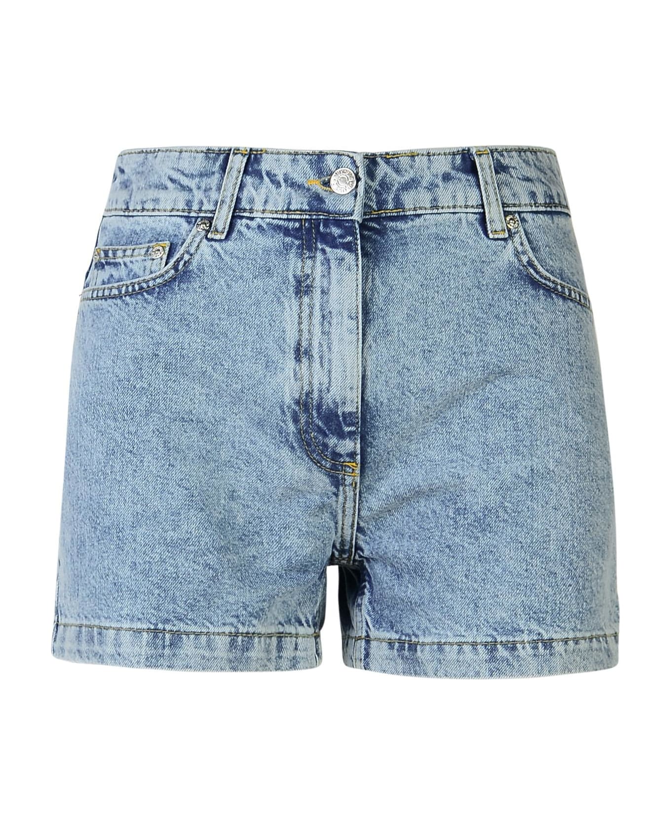 M05CH1N0 Jeans Light Blue Cotton Jeans Shorts - Light Blue