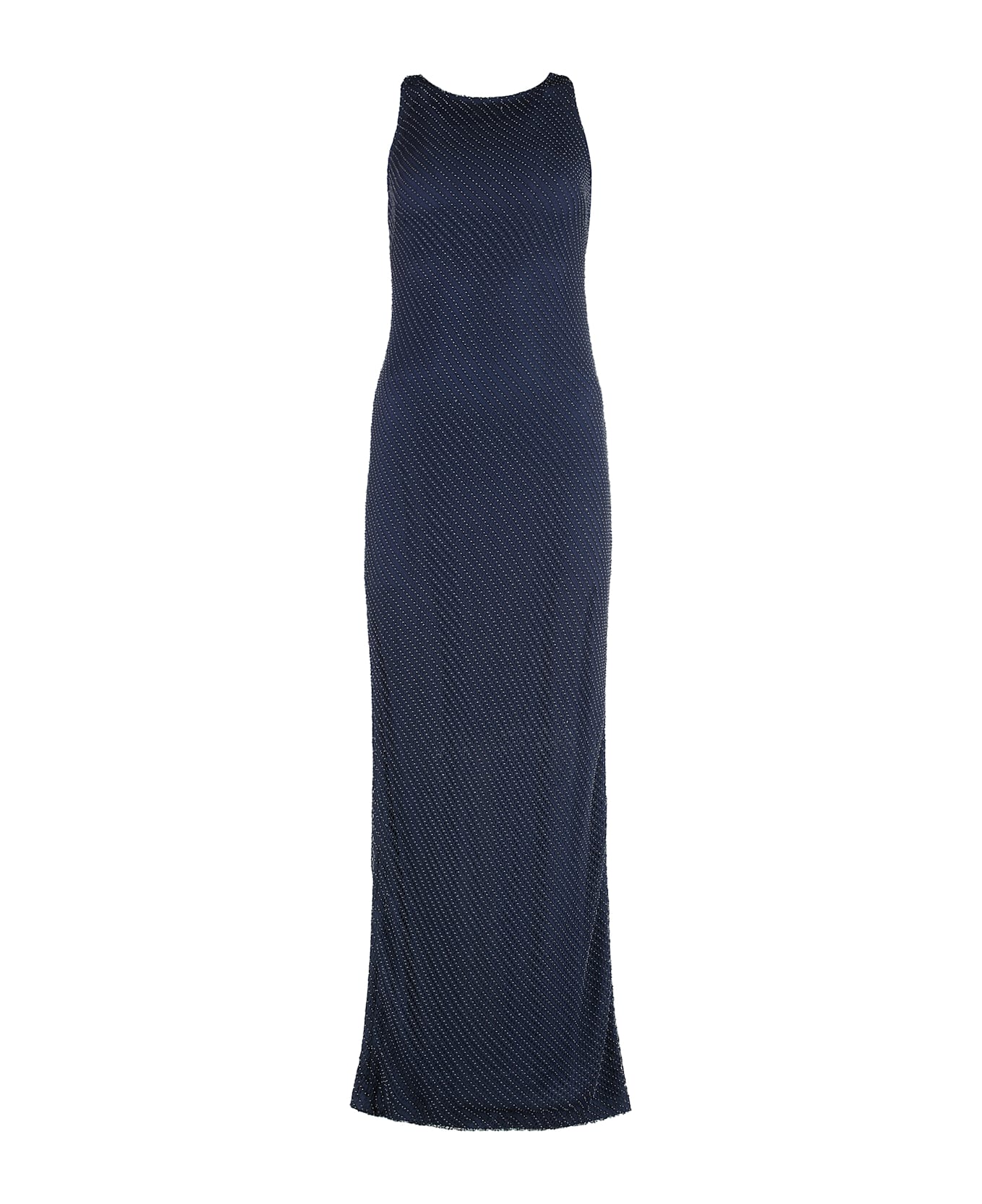 Ralph Lauren Maxi Dress With Micro Beads - blue