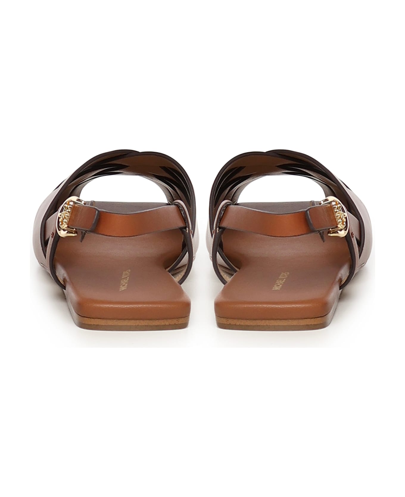 MICHAEL Michael Kors Leather Sandals Irene Sling Flat - Luggage