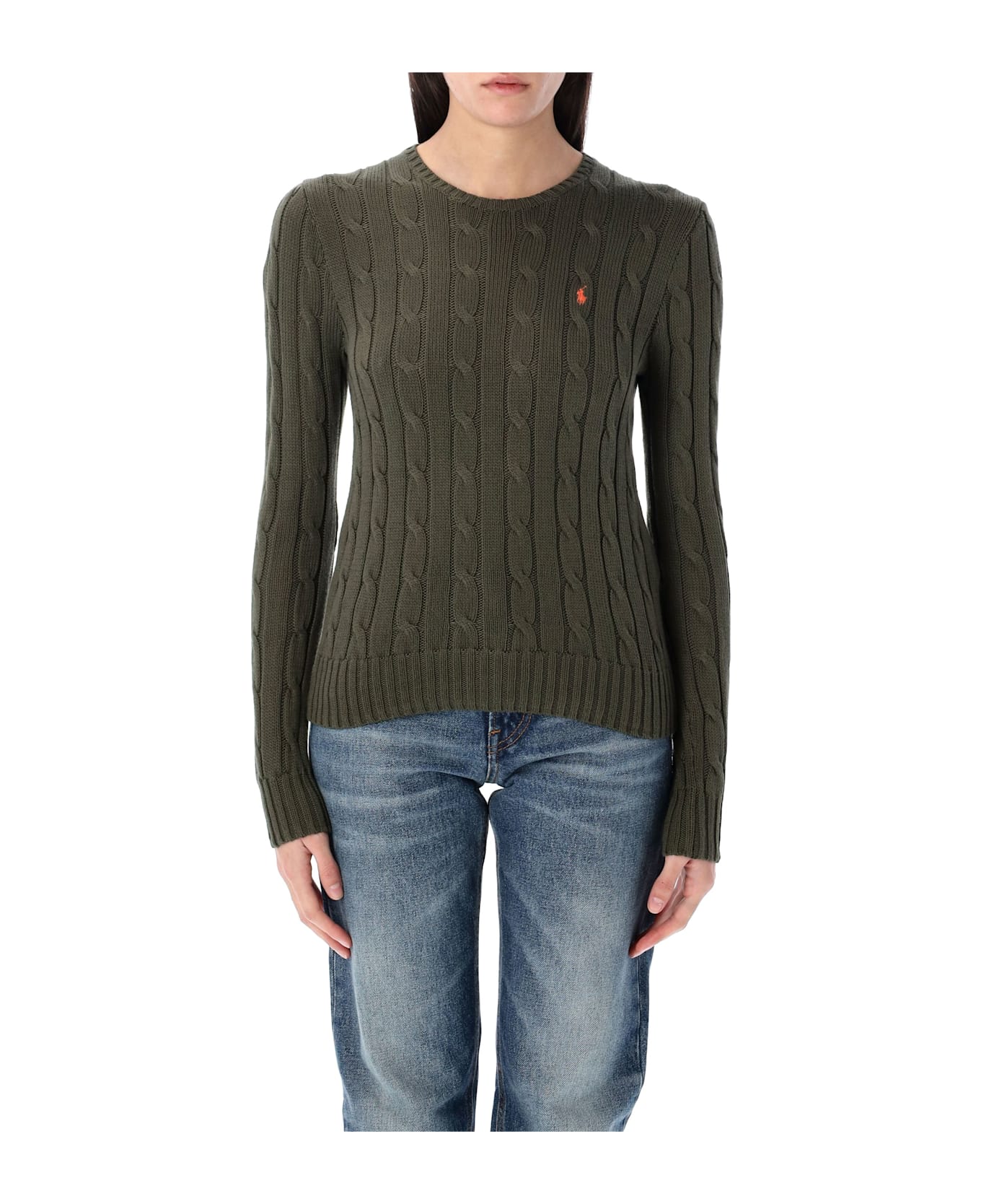 Polo Ralph Lauren Cable-knit Cotton Crewneck Sweater - CANOPY OLIVE
