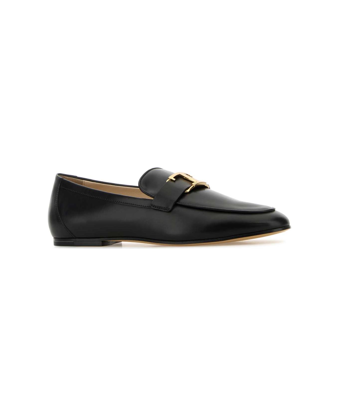 Tod's Black Leather Loafers - NERO