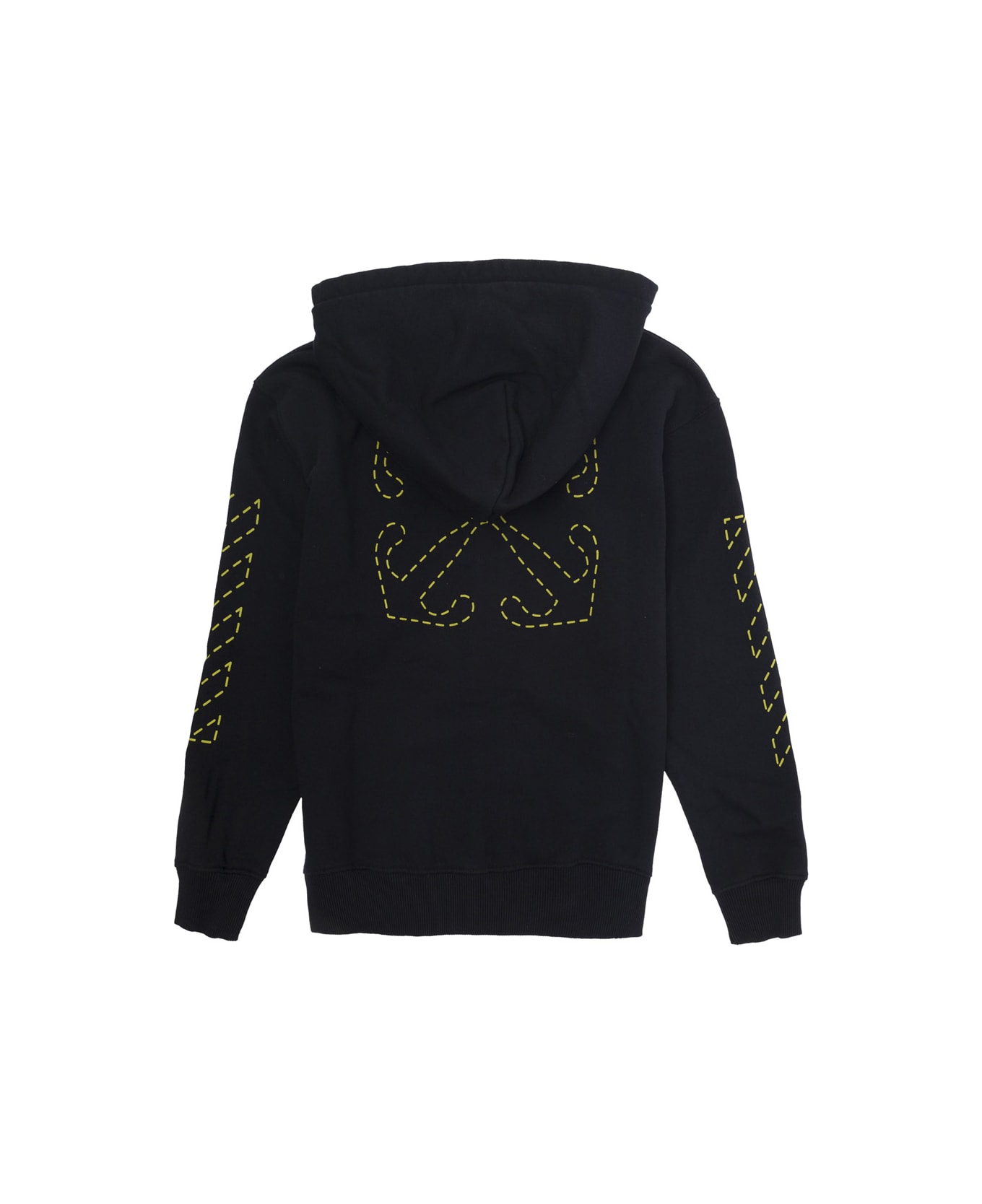 Off-White Black Hoodie With Arrow Detail In Cotton Boy - Black