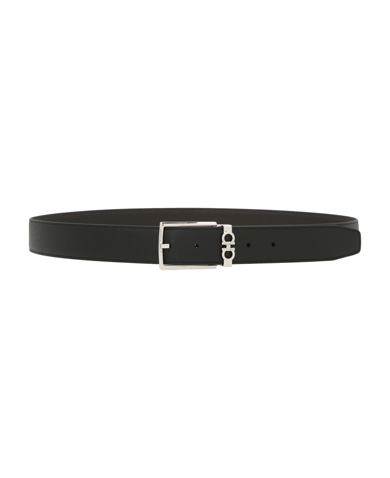 Ferragamo Reversible Leather Belt - BLACK/BROWN