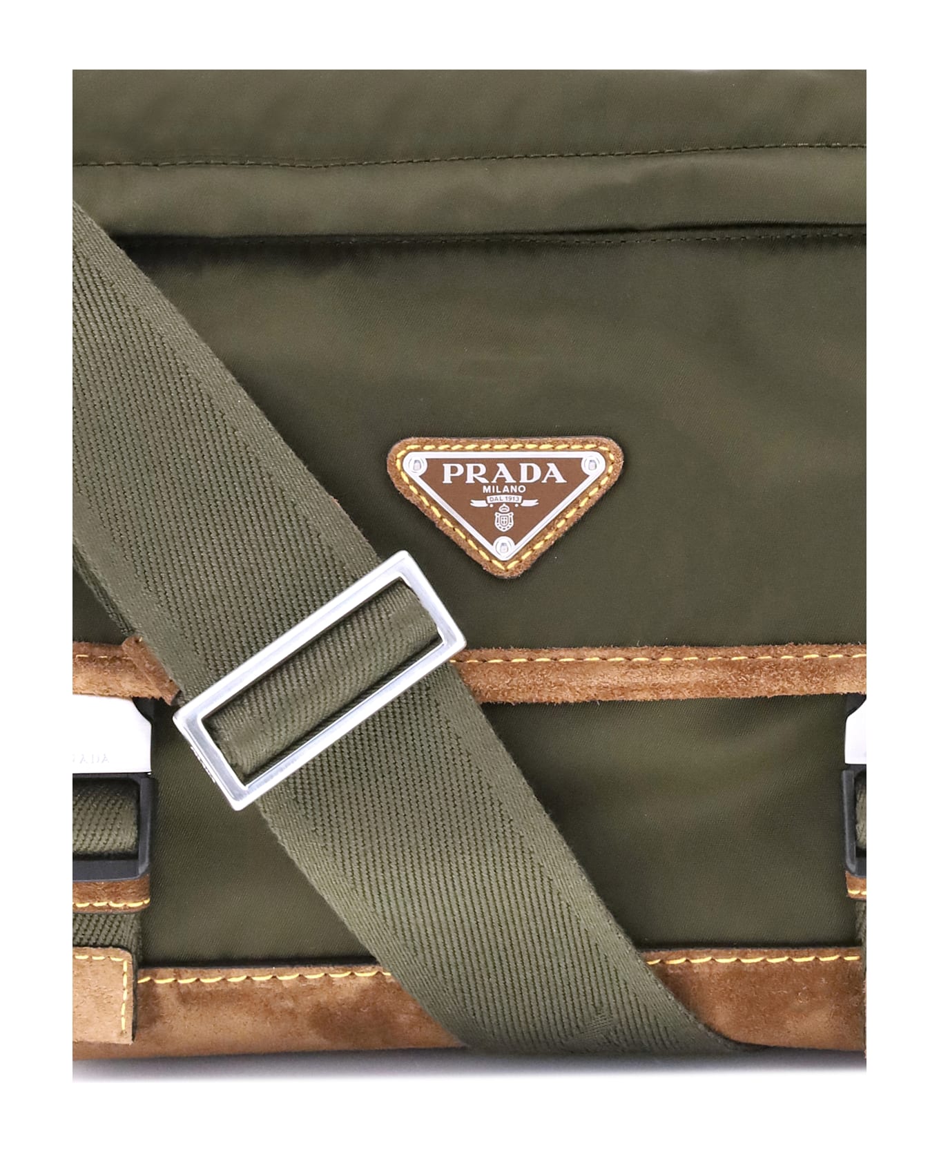 Prada Re-nylon And Leather Medium Shoulder Bag