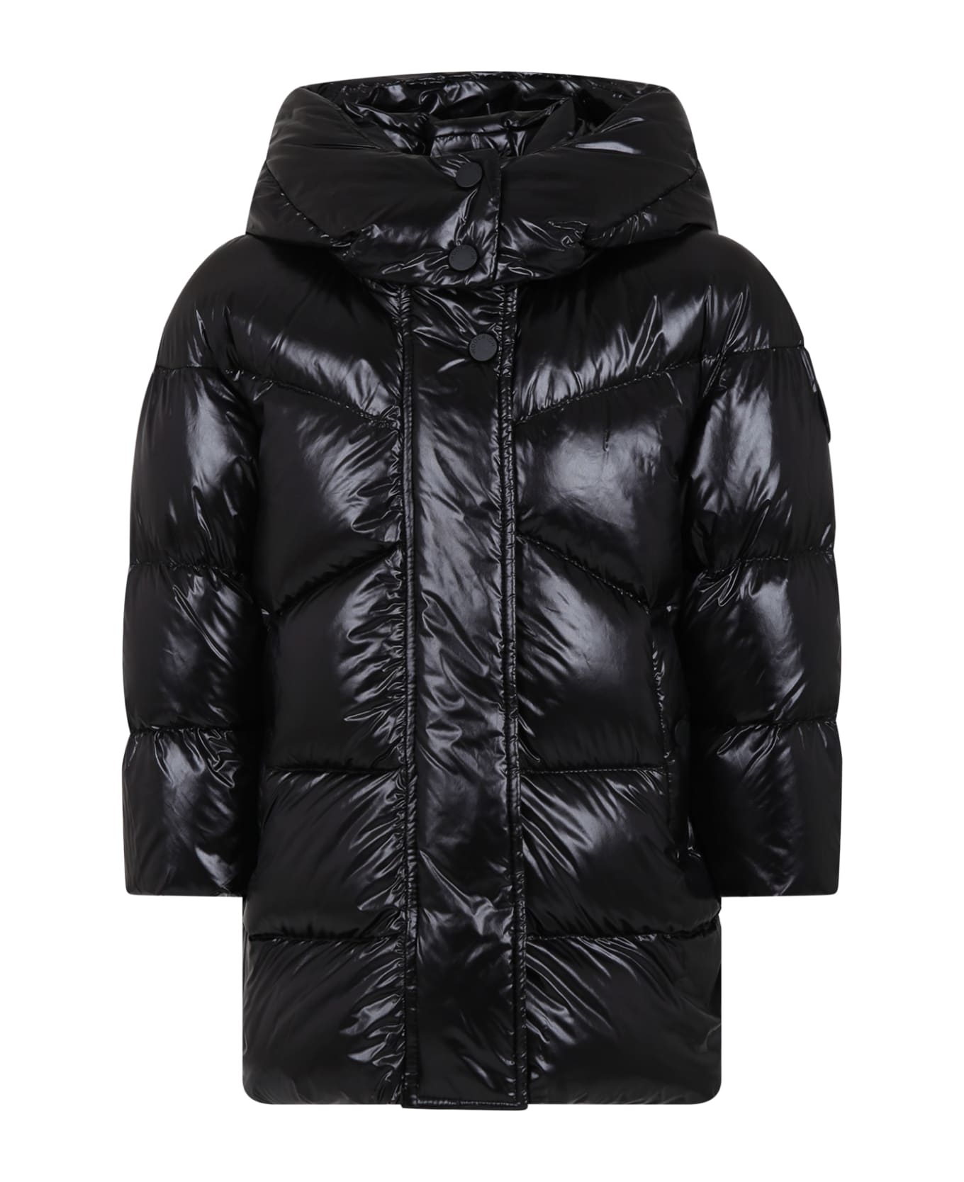 Woolrich Black Aliquippa Jacket For Kids With Logo - Black