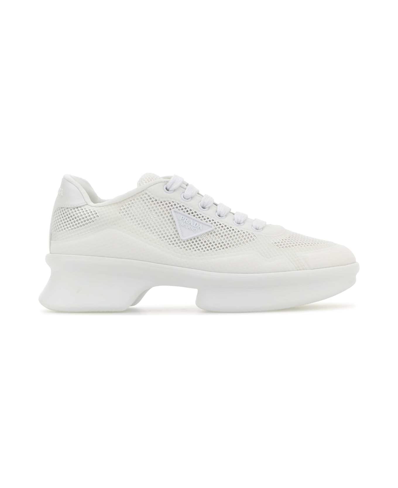 Prada White Mesh Sneakers - BIANCO