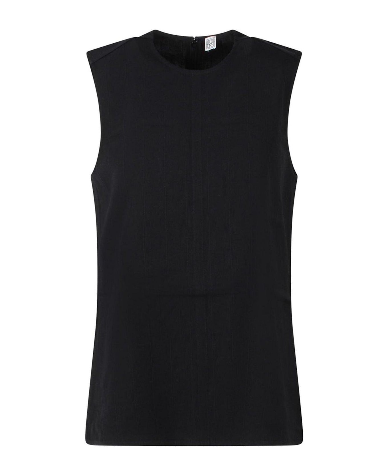 Totême Striped Sleeveless Top - Black