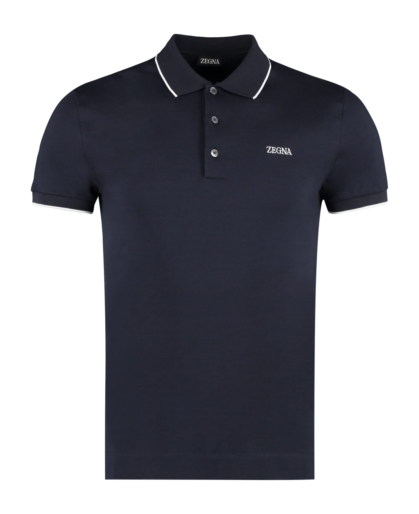 Zegna Cotton-piqué Polo Shirt - blue
