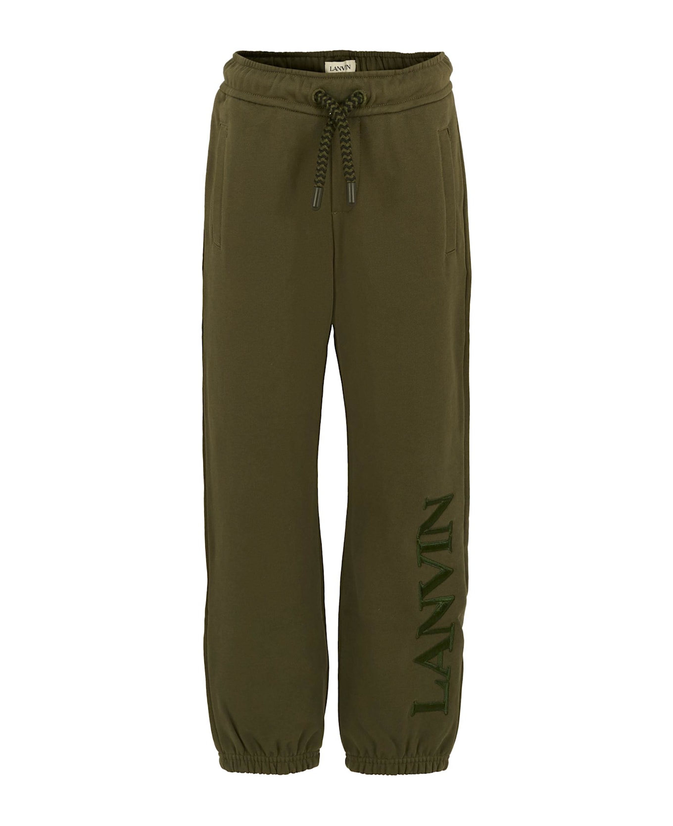 Lanvin Green Trousers For Boy With Logo - Green