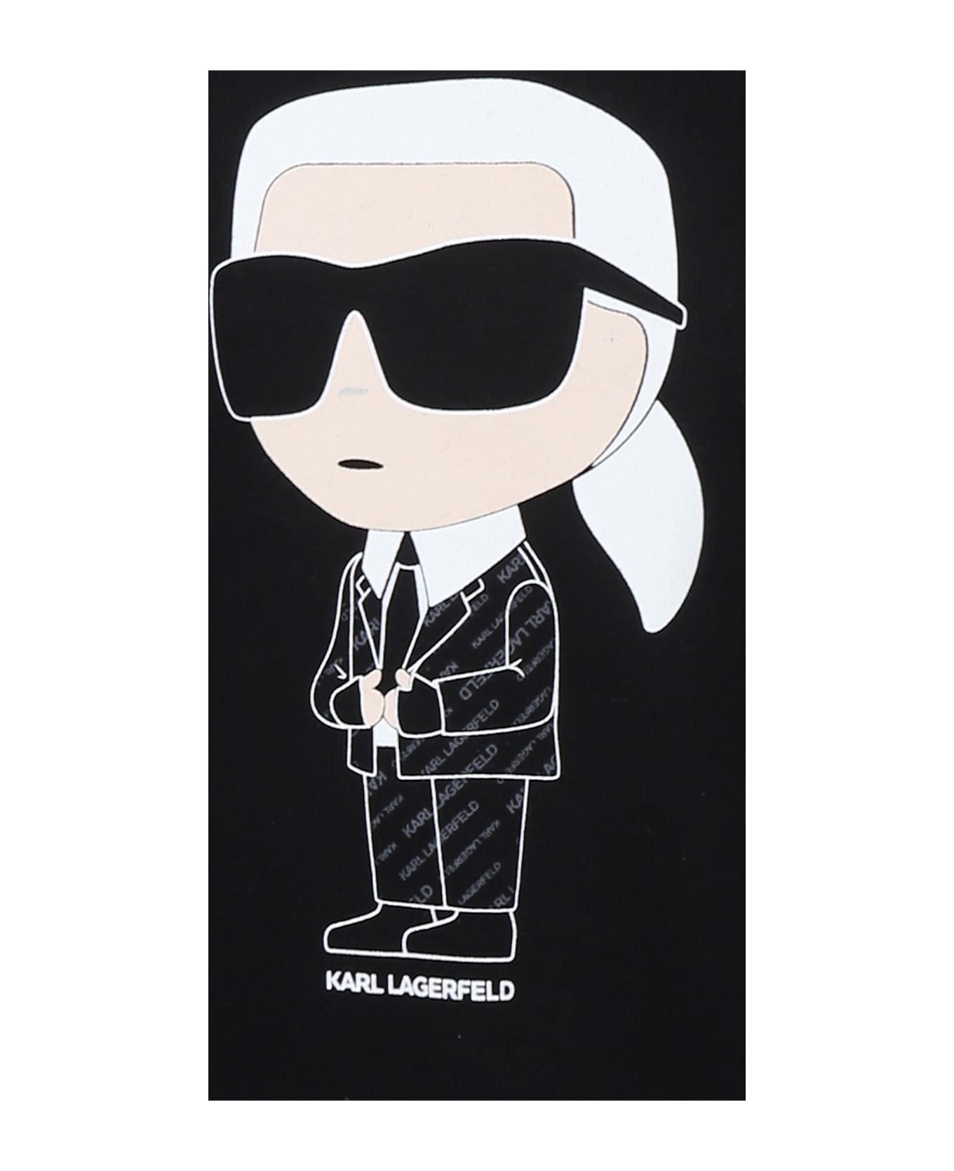 Karl Lagerfeld Kids Black Sweatshirt For Kids With Karl Lagerfeld - Black