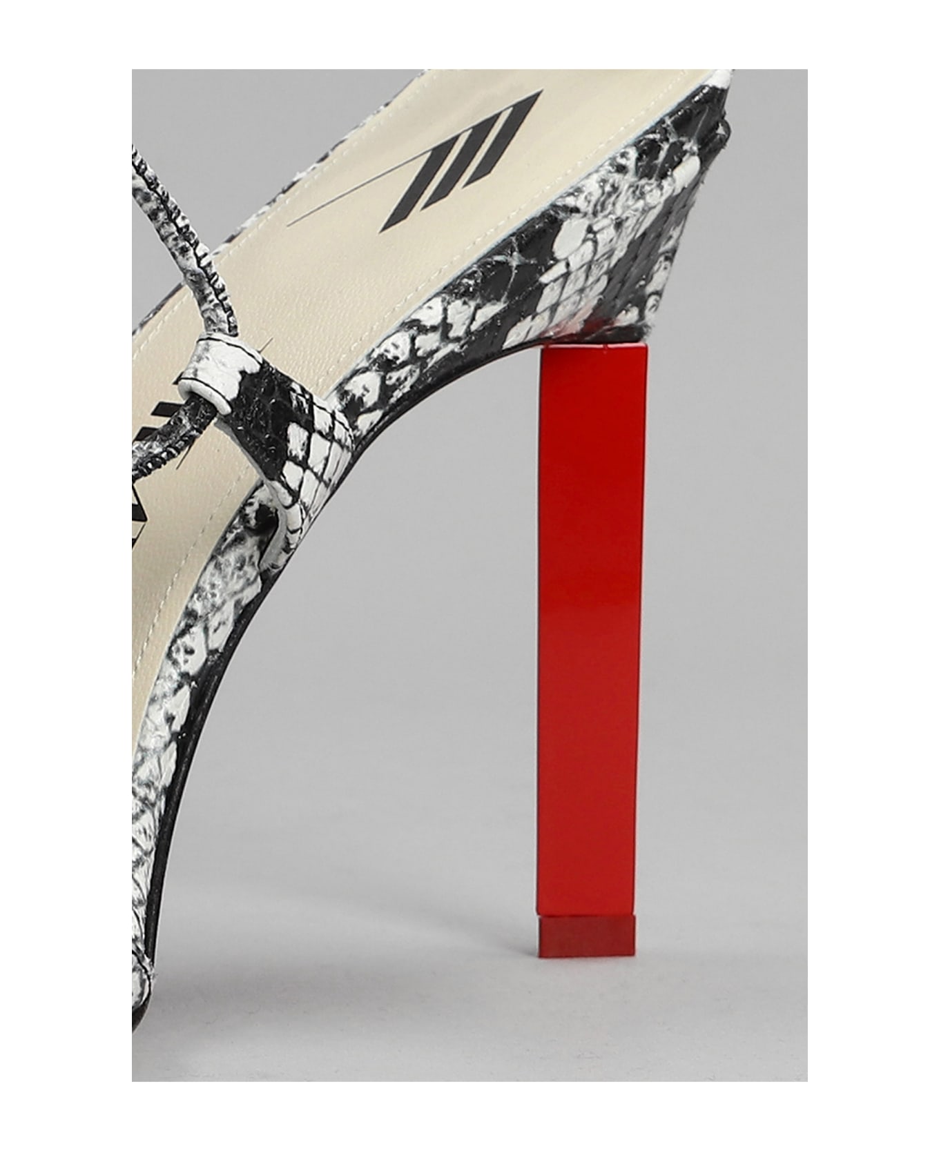 The Attico Black And White Python Leather Adele Sandals - Piton ハイヒール