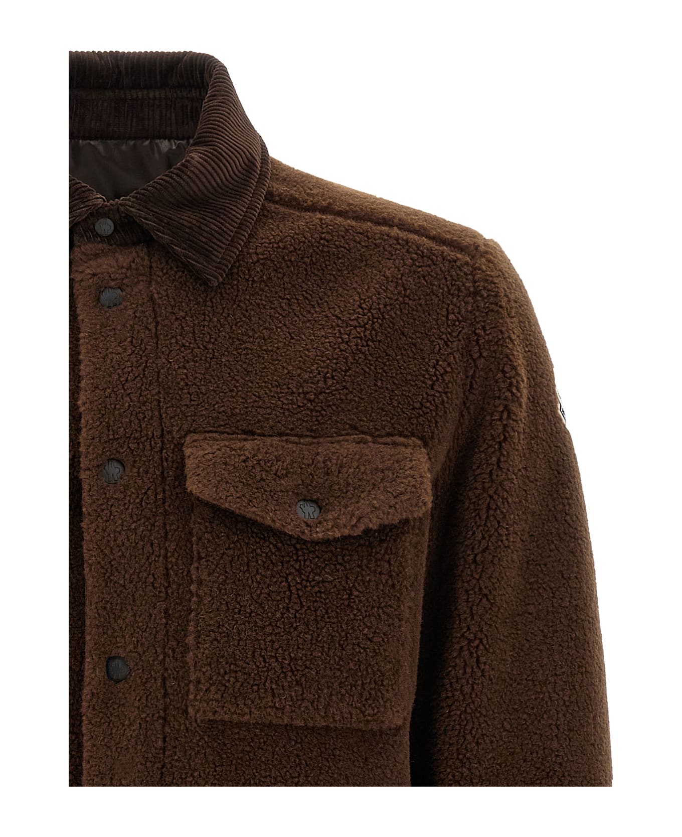 Moncler Teddy-effect Jacket - Brown