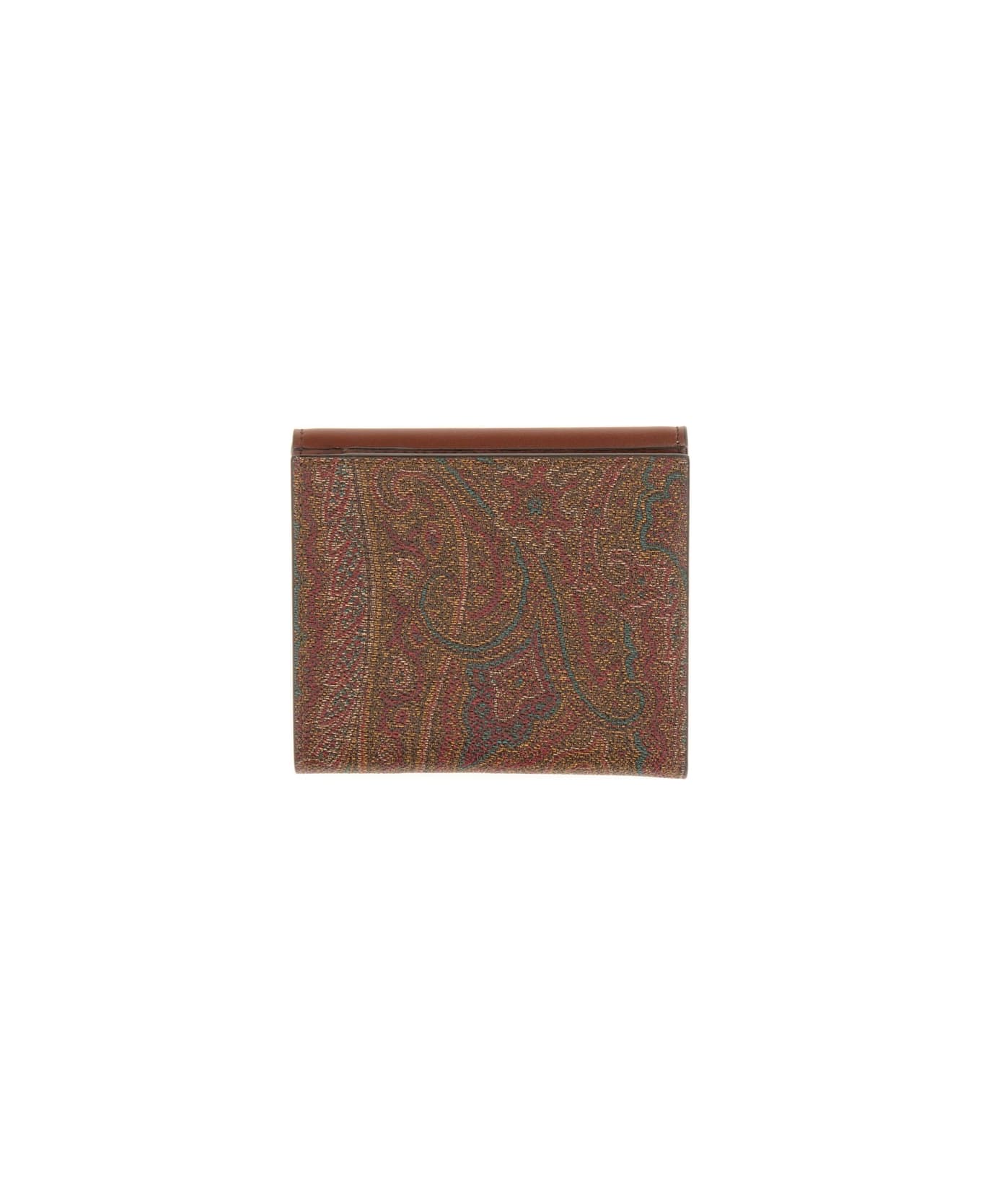 Etro Paisley Print Wallet - Leather Brown