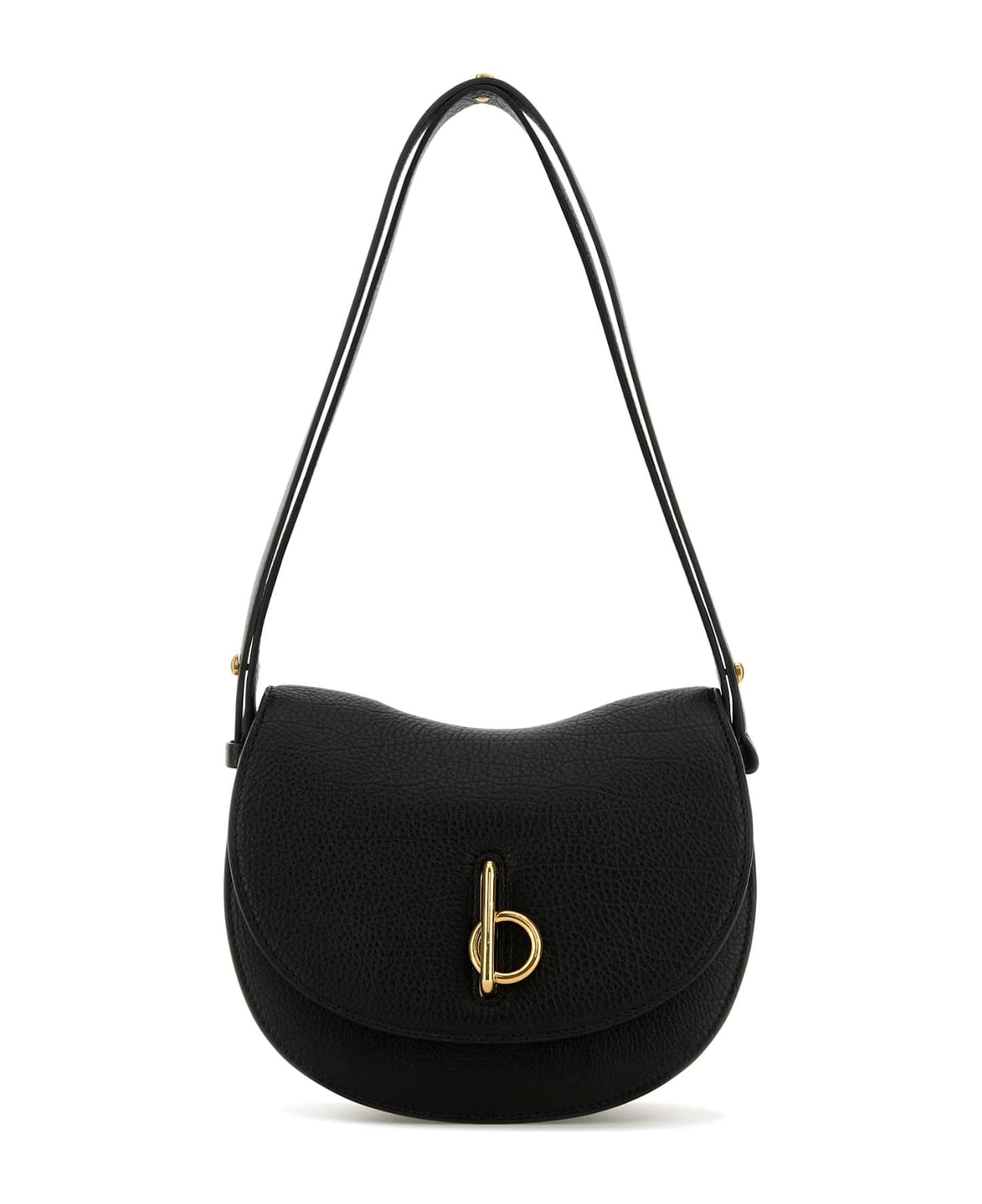 Burberry Black Leather Small Rocking Horse Shoulder Bag - BLACK
