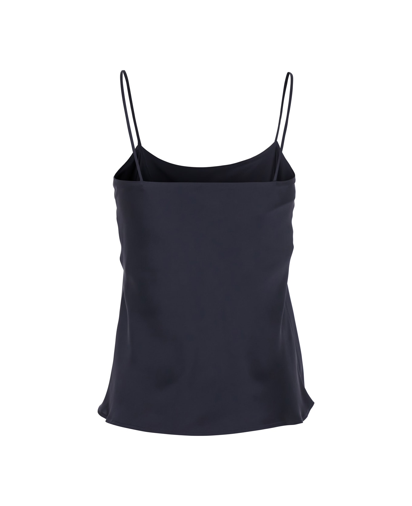 Herno Blue Top With Spaghetti Straps In Satin Woman - Blu