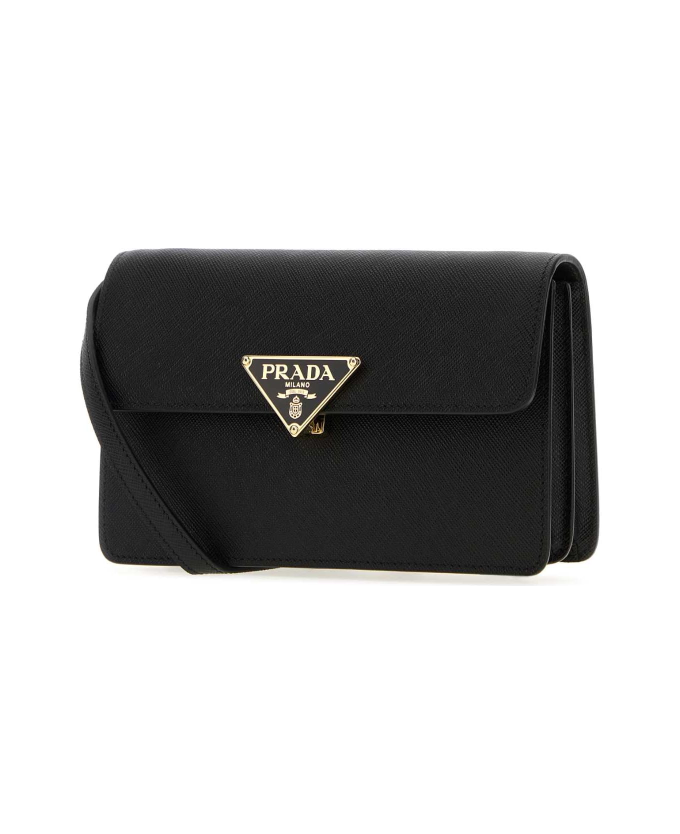 Prada Black Leather Mini Crossbody Bag - NERO