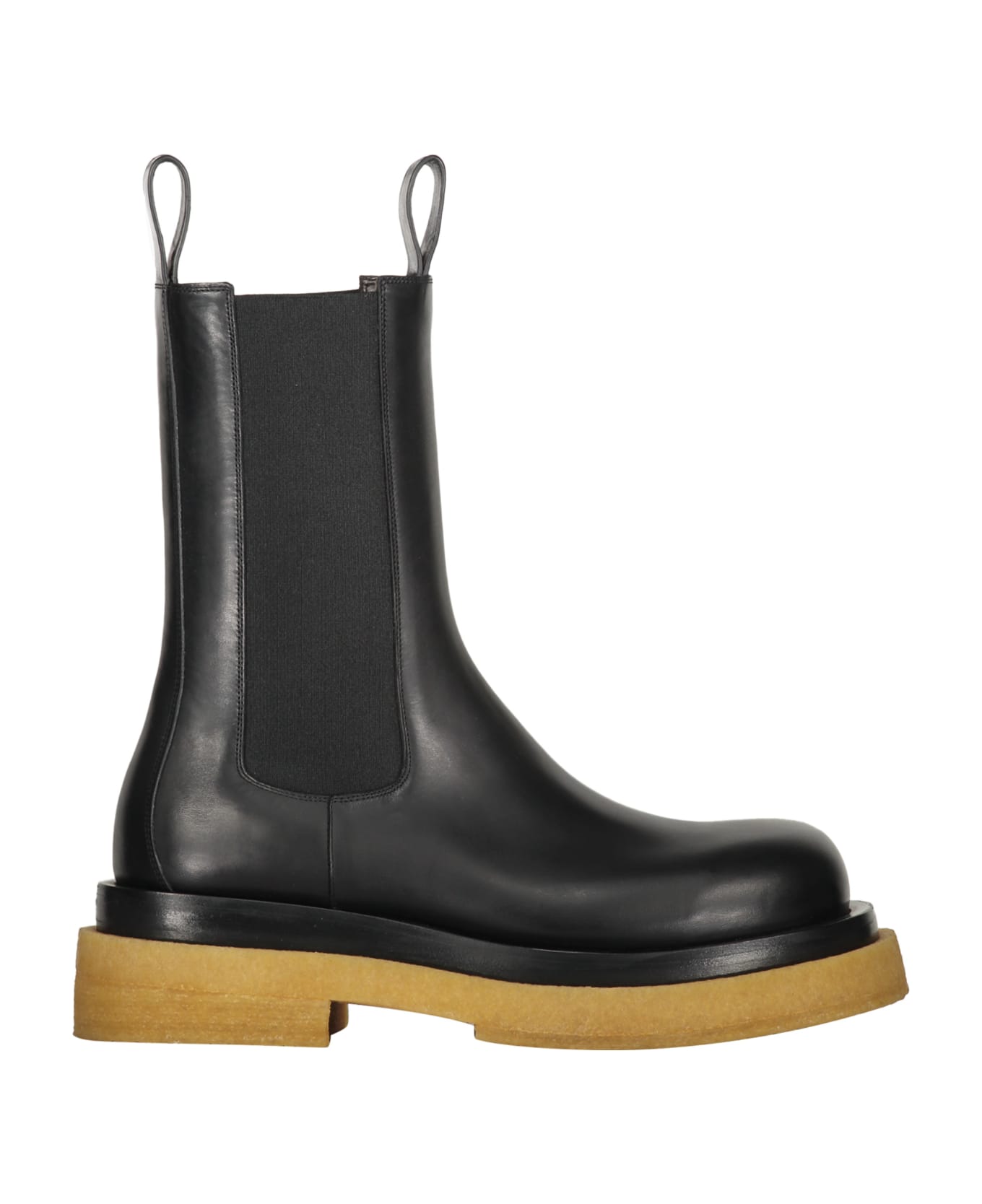 Bottega Veneta Lug Leather Boots - black ブーツ