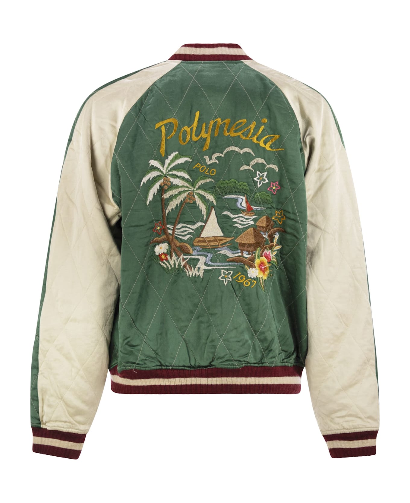 Polo Ralph Lauren Embroidered Satin Jacket - Green