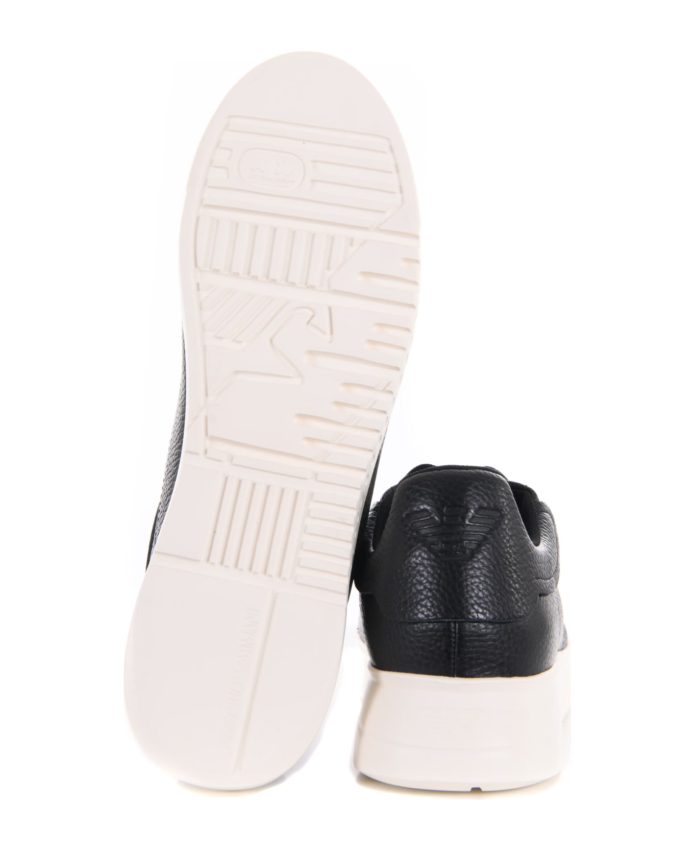 Emporio Armani Leather Sneakers - Nero